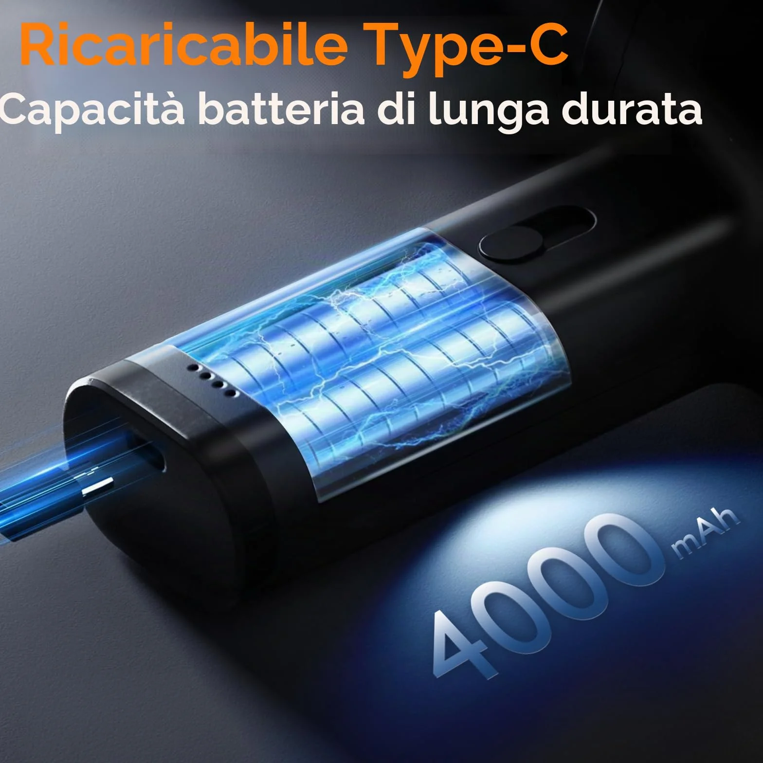 MERTTURM Soffiatore ad Aria Compresso Elettrico Portatile, Aspiraportatile-Velocità Regolabile, Motore Brushless Ricaricabile 120000RPM-Ventola Potente e Resistente per PC/Tastiere/Auto/Casa/Esterno