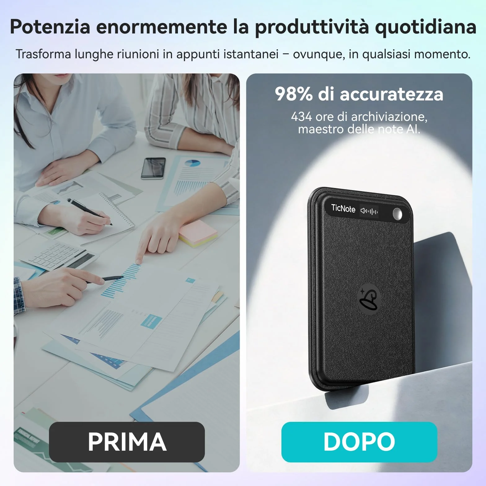 Mobvoi TicNote Lite Registratori vocali digitali AI 4 GB, Custodia Magnetica Integrata, Controllo App, Oltre 120 Lingue, Trascrizione e Riepilogo AI Shadow, Registratore Audio Digitale per Telefonate