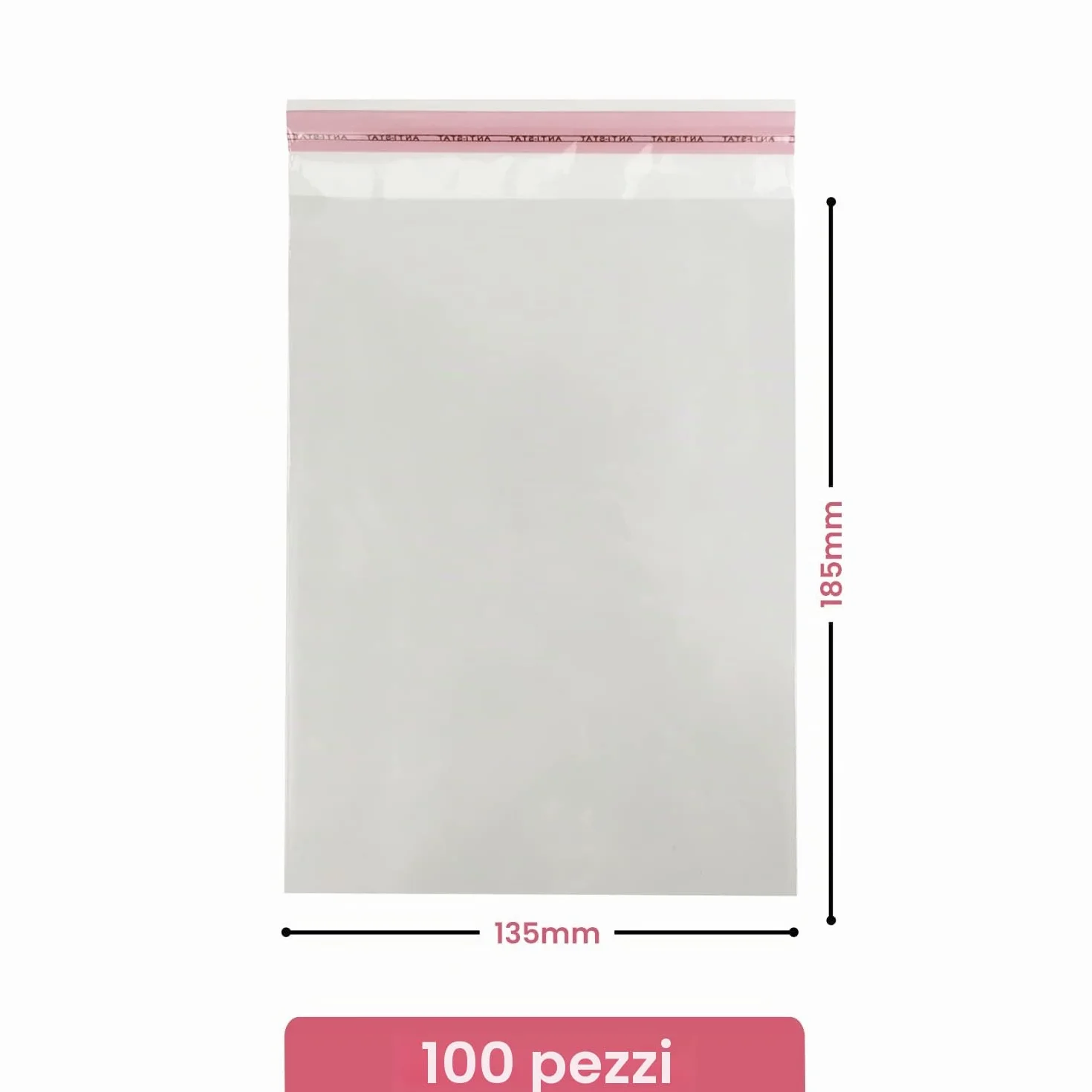 Netuno Bustine trasparenti autoadesivi 13,5 x 18,5 cm polipropilene sacchetti protettive per vestiti documenti