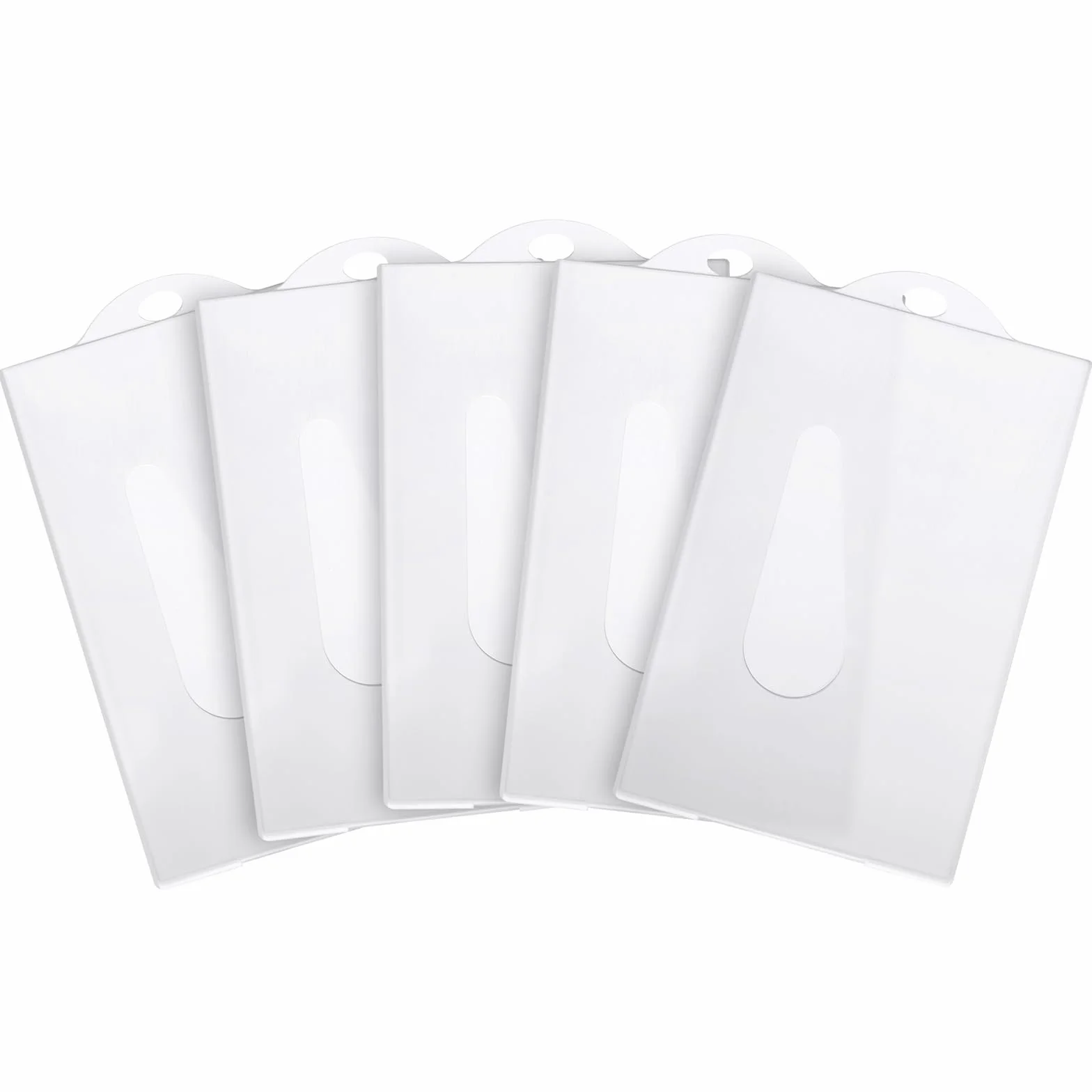 Vicloon Porta Badge Verticale, 5 Pezzi, Plastica con Fessura per il Pollice, Bianco