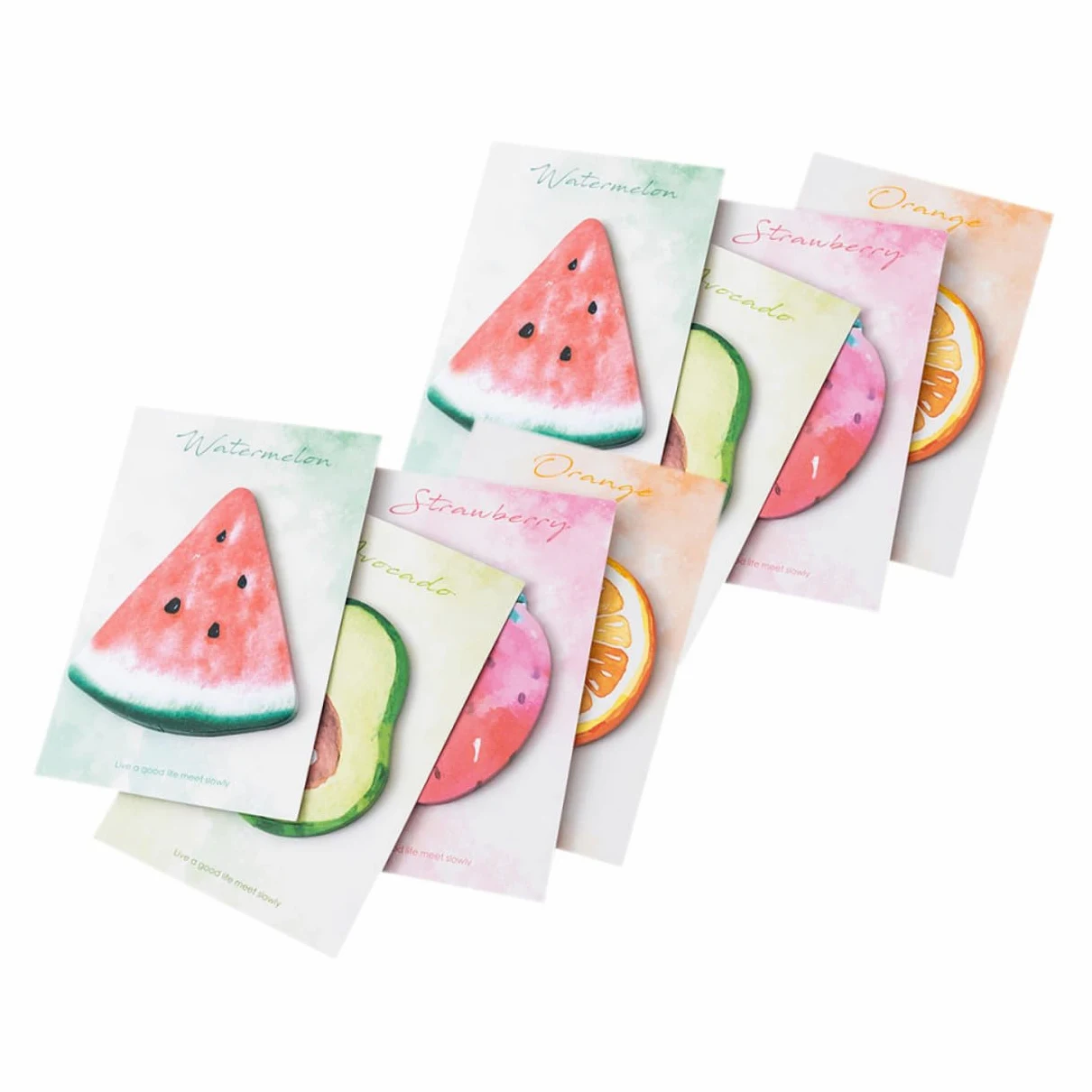 NUOBESTY 4pezzi Note Adesivi Note Pads Per Include Angurie e Avocado Per Pratici e Riposizionabili