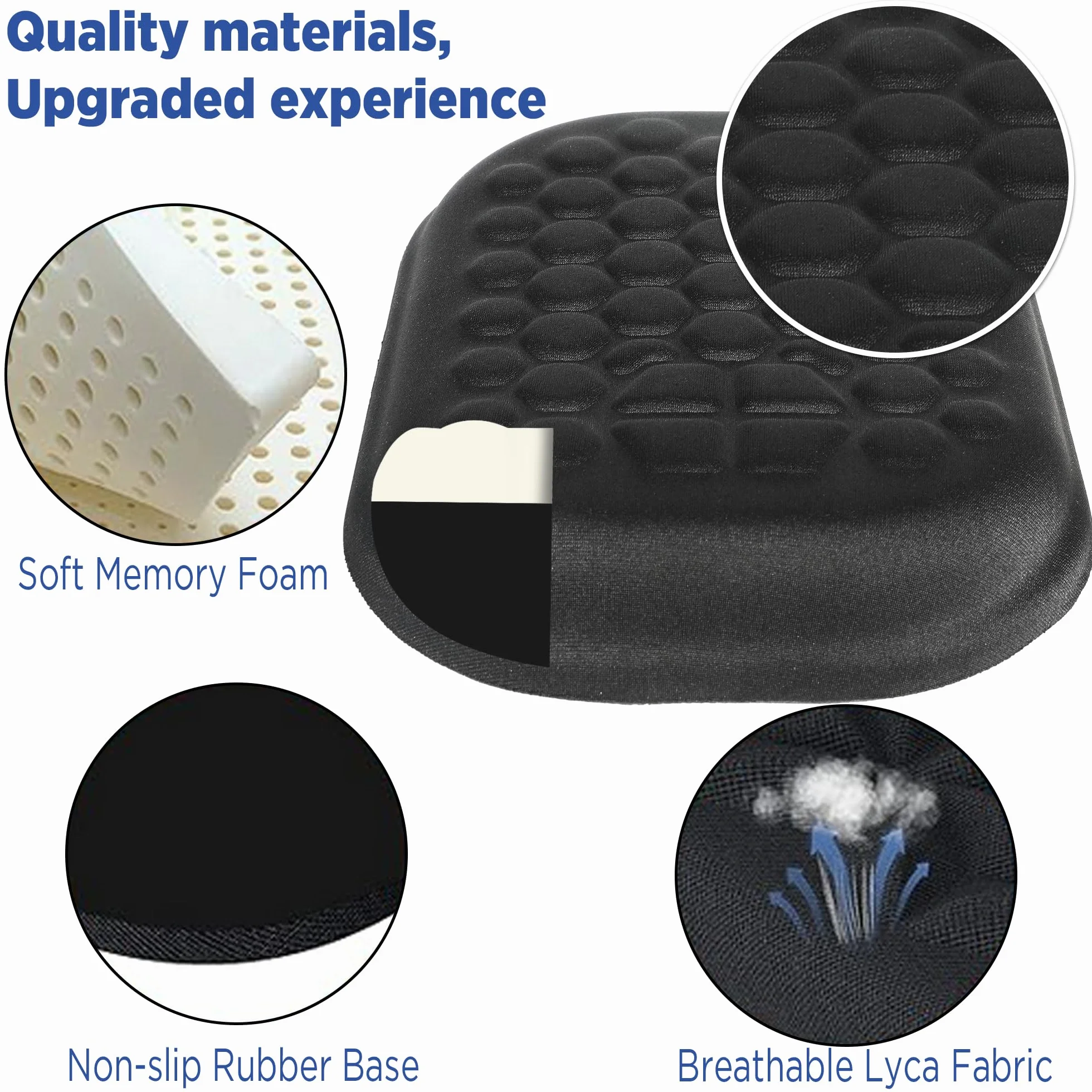 Gimars Poggiapolsi Gomito Bracciolo in Memory Foam, Wrist Rest Pad Ergonomico Antiscivolo per Scrivania Gaming Computer, Nero