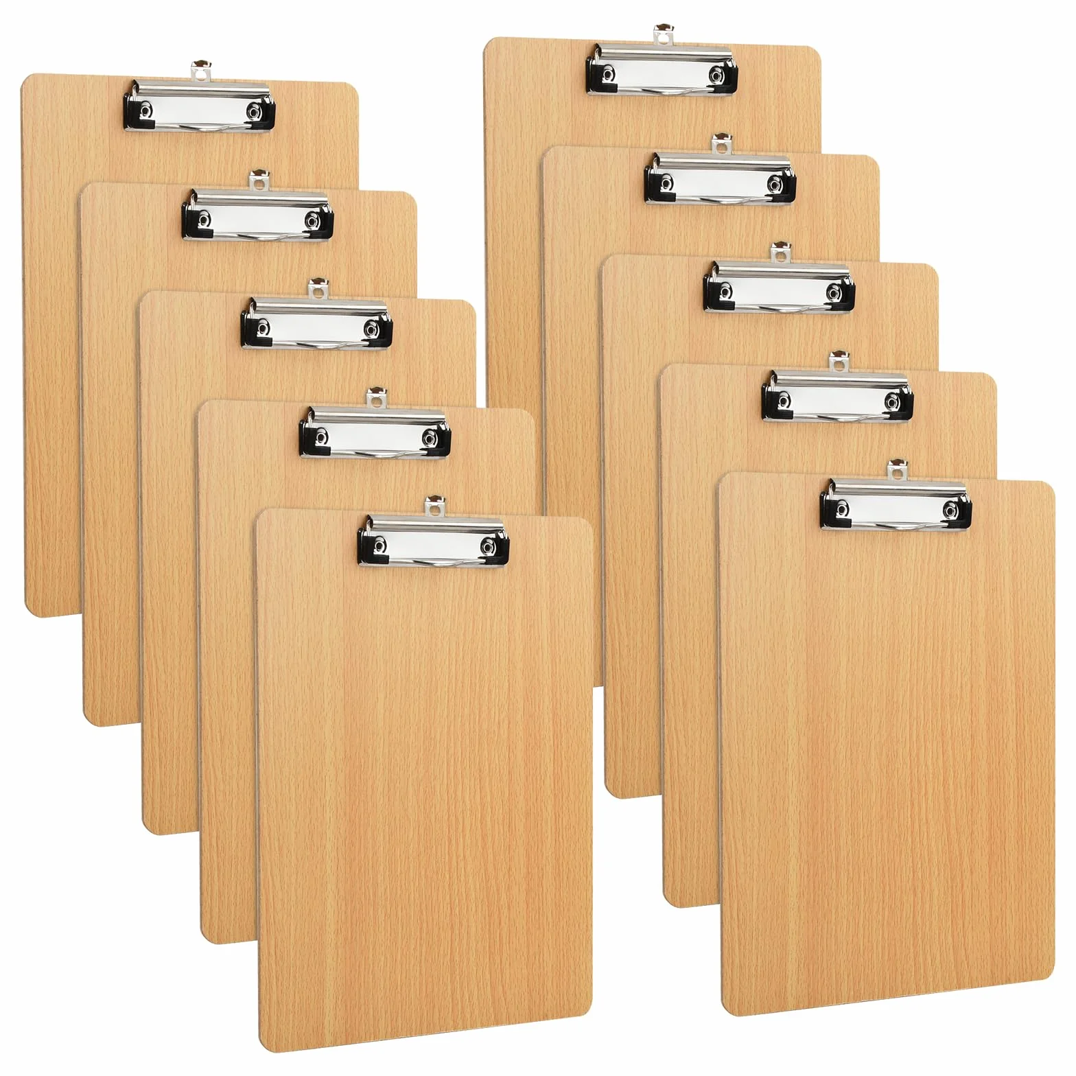 10 Pezzi Portablocco di Legno, Cartellina Rigida con Pinza, Clipboard Menu Board, Appunti Porta-Pad Lavagna da Scrittura, Cartella Portablocco per Scuola Ufficio Cucina Ristoranti (A4)
