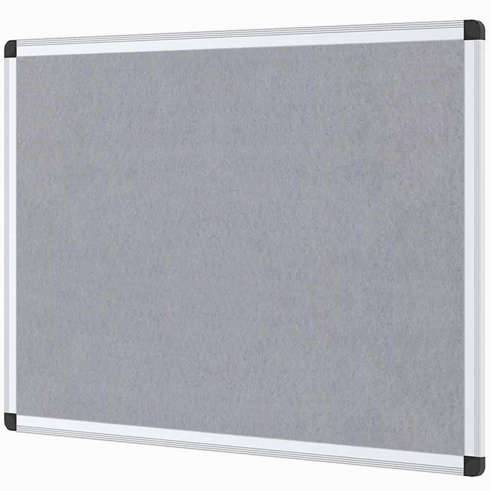 VIZ-PRO Bacheca in Feltro Grigio 90 x 60 cm, Cornice in Alluminio