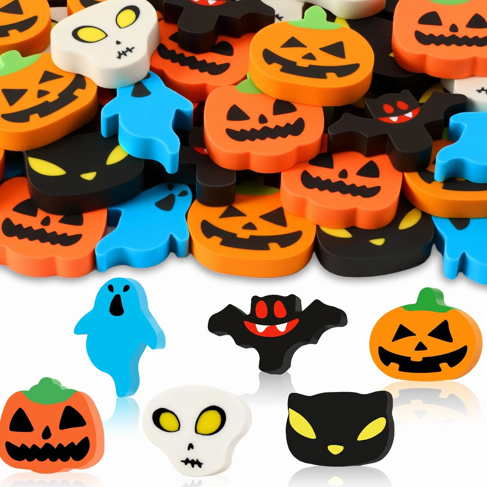 JUNEBRUSHS 30 mini gomme da cancellare per Halloween