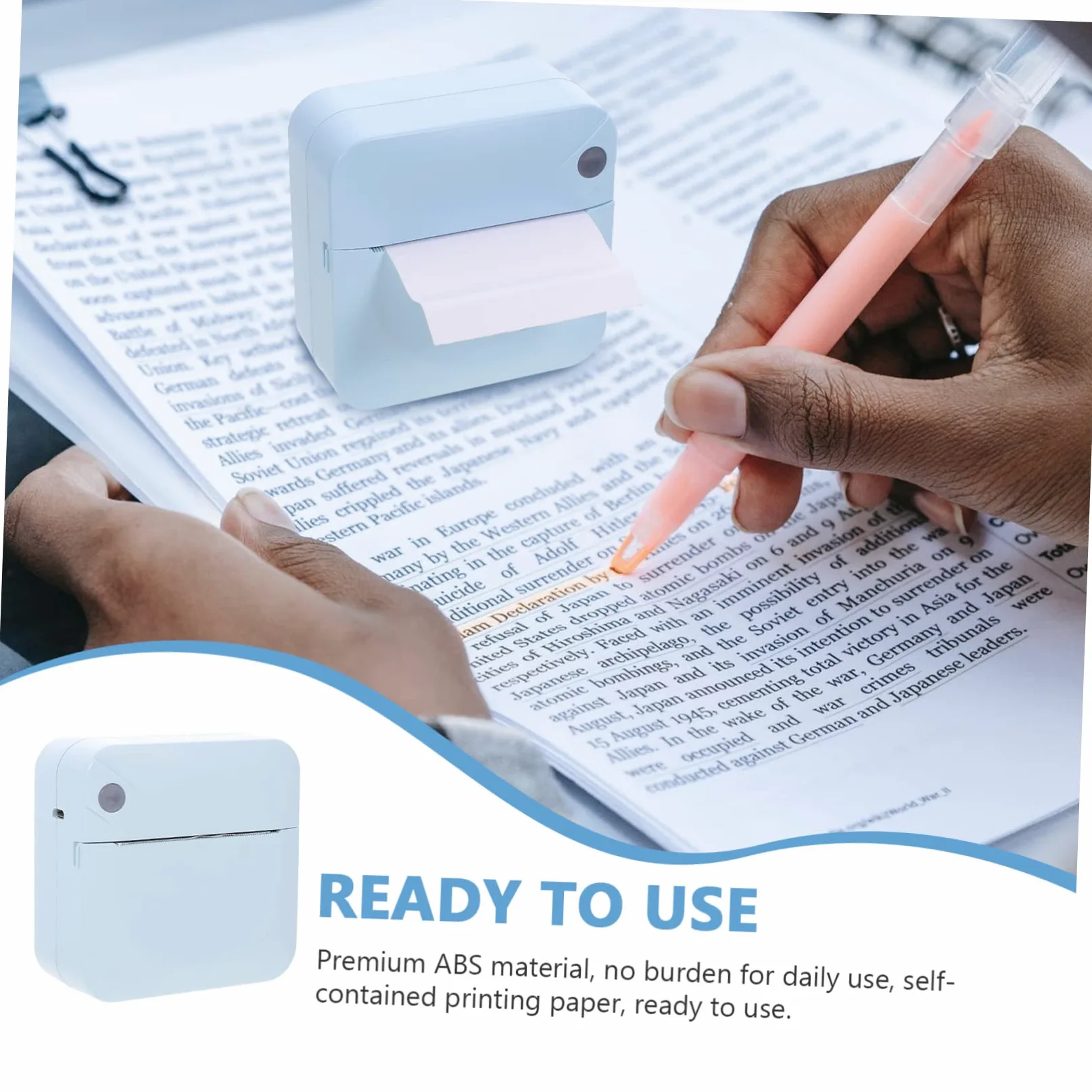Stampante Etichette Portatile 200dpi Set 1 Abs Wireless per Ufficio | Ricaricabile 1000mah, Micro-usb Dc5v/1a, Supporto Lingue Multiple e Stampa Personalizzata
