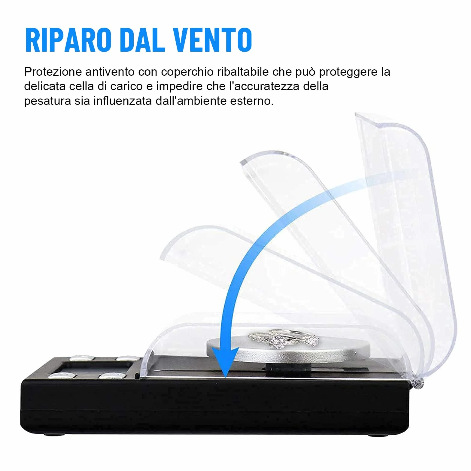 UNIWEIGH Milligrammo Scala 50g/0.001g Precisione Mini Carat Gram Bilancia Tascabile con Tara Display LCD