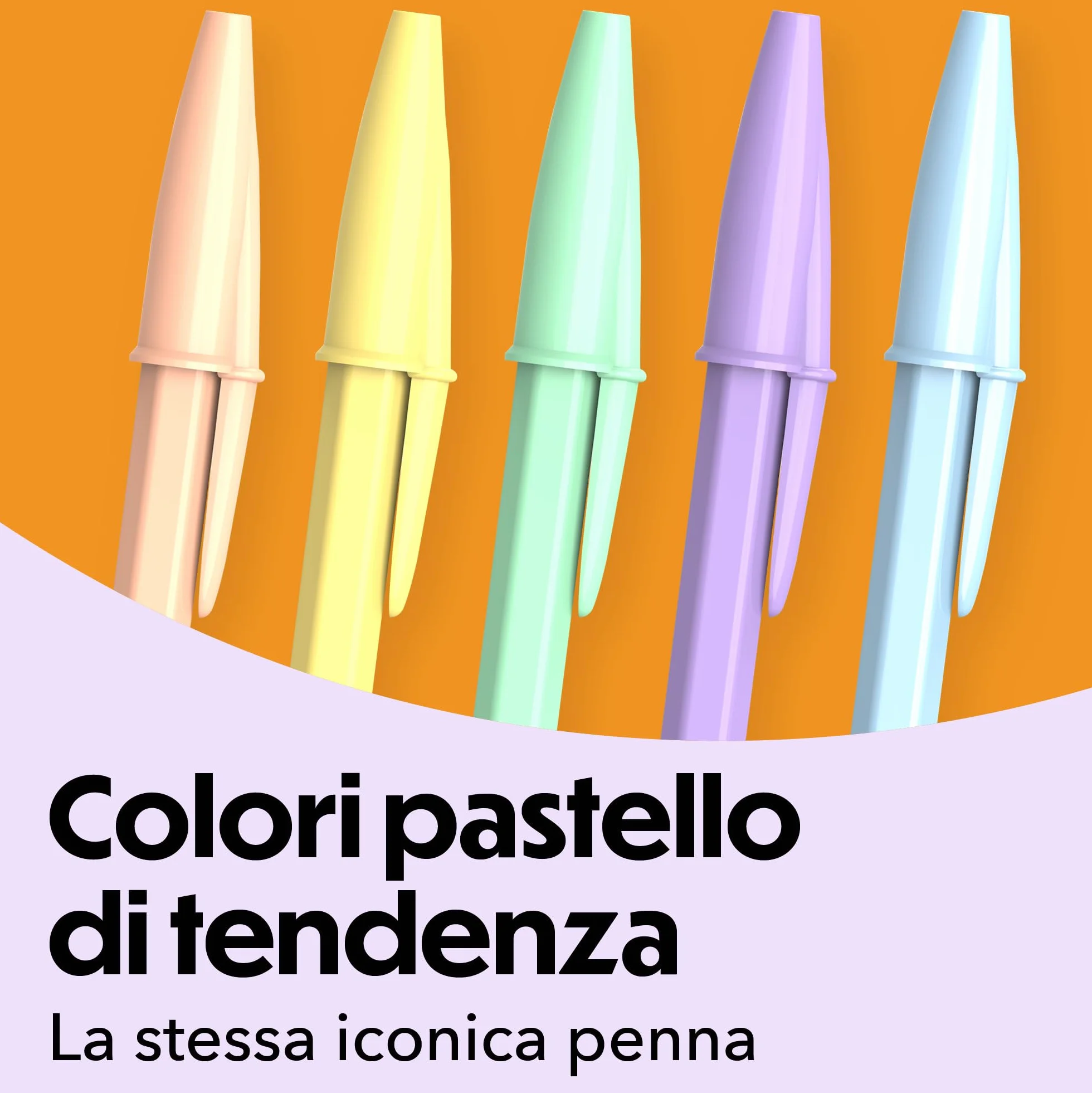 Penne a sfera BIC Cristal Pastel punta media 1,00 mm ricaricabili inchiostro blu confezione da 10