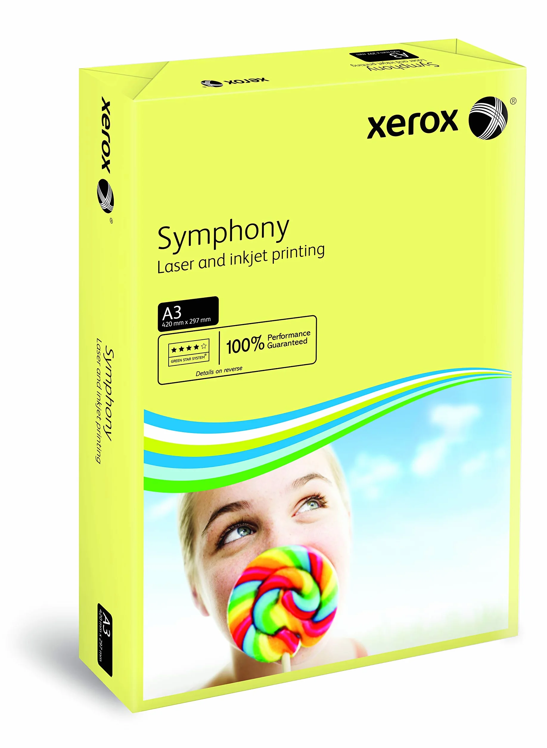 Xerox Symphony pastello carta colorata A3 80 g/m² 500 fogli giallo per stampante laser e getto d'inchiostro