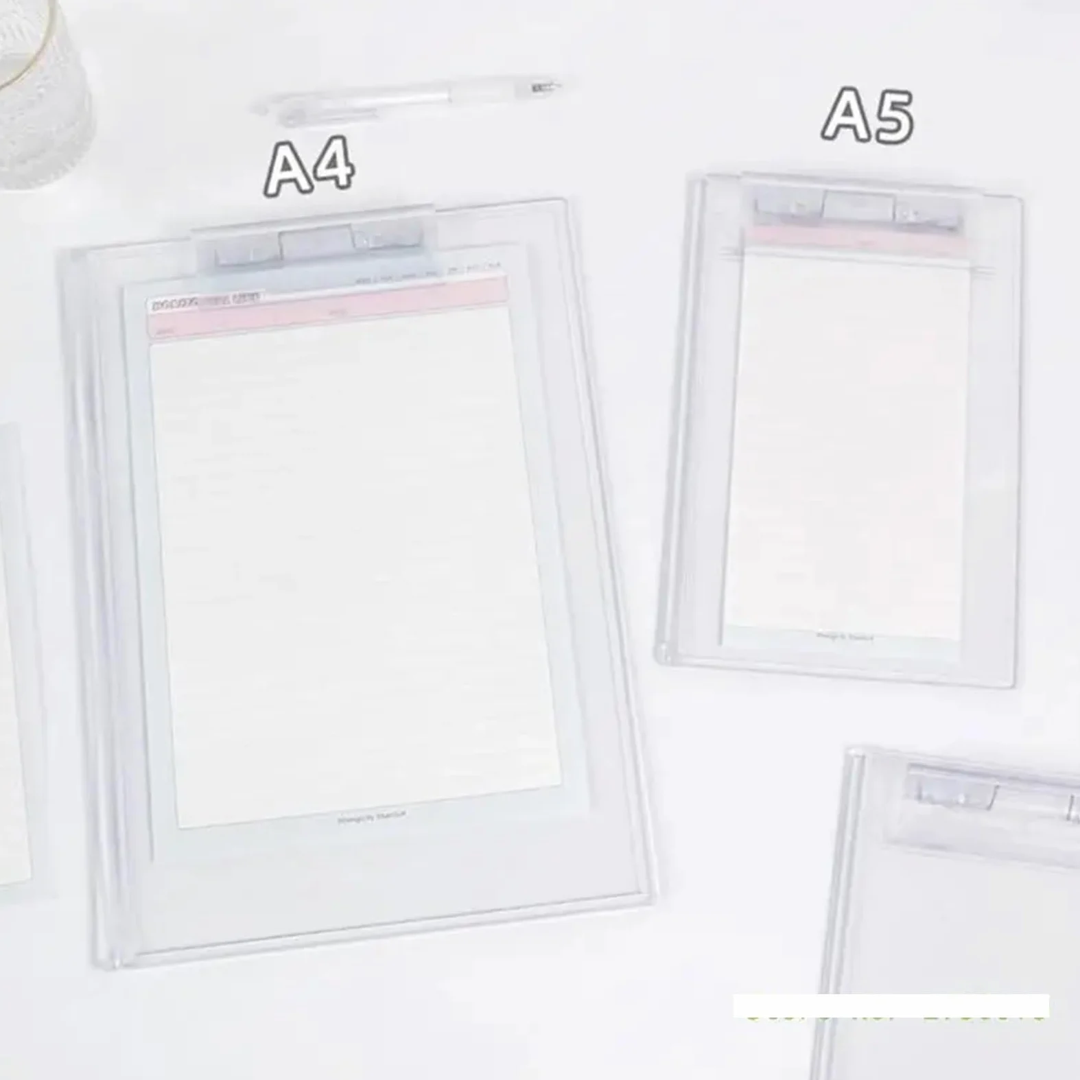 Portablocco 4 Pezzi Appunti Trasparenti A4 Appunti A5 Porta Carta Lavagna con Clip for Profilo for Documenti in Forma di promemoria per l'azienda(A4)