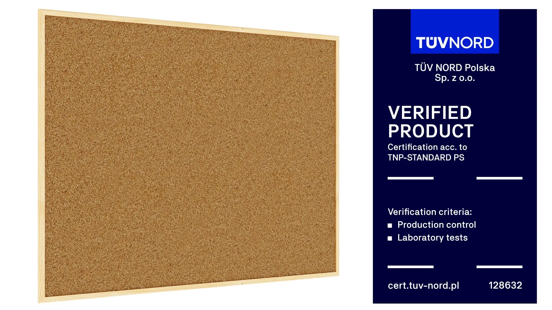 ALLboards Lavagna in Sughero con Cornice in Legno 120x90cm, Bacheca Sughero per Puntine Spille Memoboard