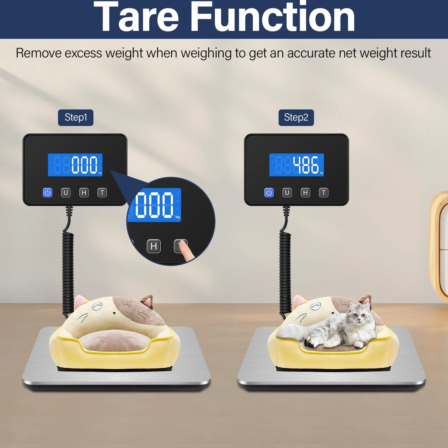 Collazoey Bilancia Postale, Bilancia per Pacchi Ricaricabile USB da 200 kg/ 10 g con Funzione Ritenzione/Tara, Acciaio Inossidabile, Sensore a 4-Punti con LCD, Adatta per Pacchi/Bagagli/Magazzino