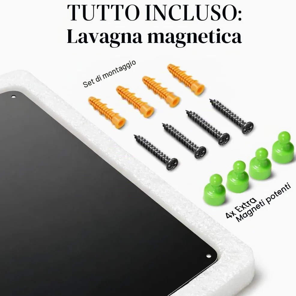 Lavagna Magnetica Nera Grande 60x90cm: Elegante Lavagna Magnetica | Parete Magnetica in Metallo per Magneti da Viaggio e Souvenir | Lavagna Decorativa per il Soggiorno per Appassionati