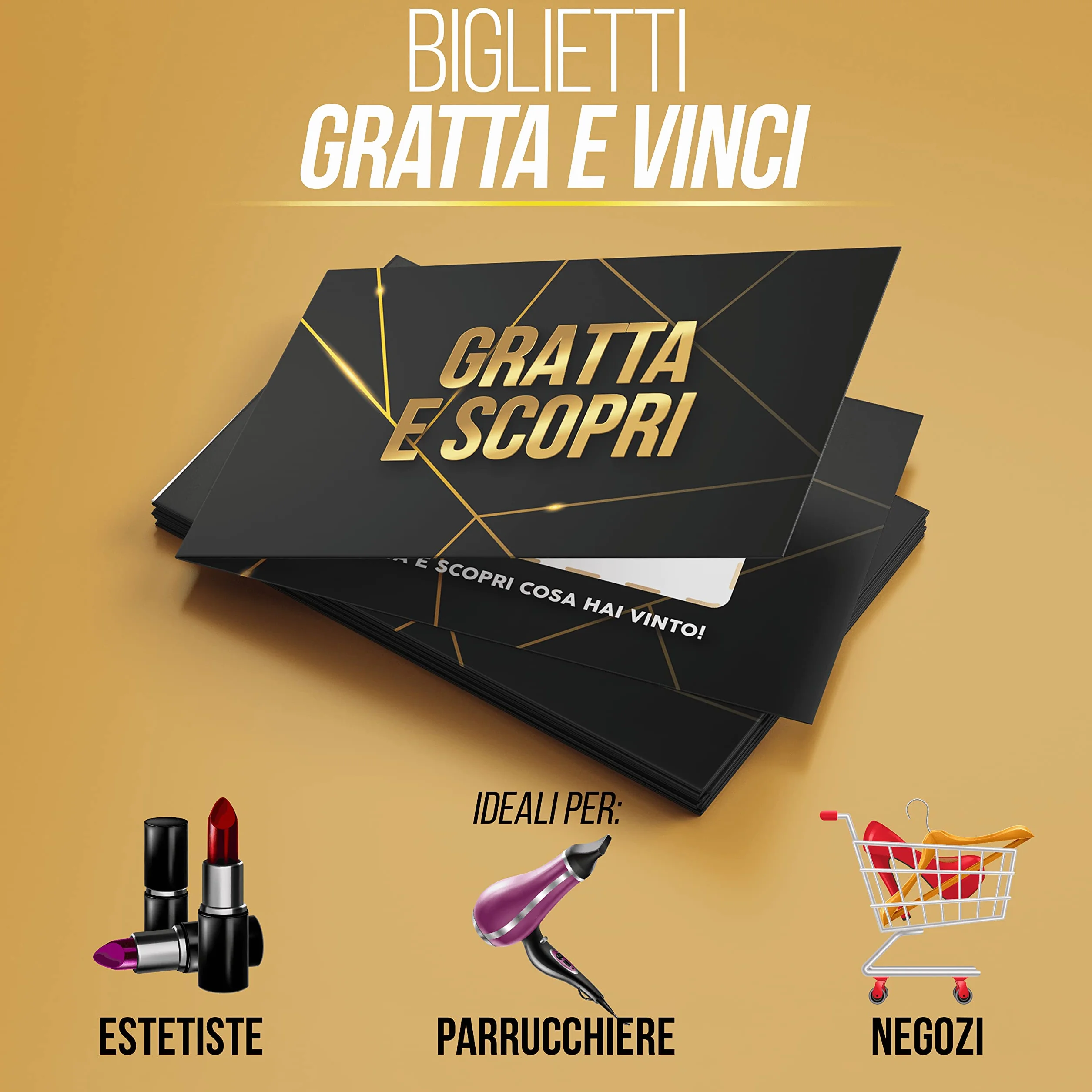 KAÏDENSÏ Biglietti Gratta e Vinci Personalizzato - 14 Eleganti Buoni Regalo per Negozi