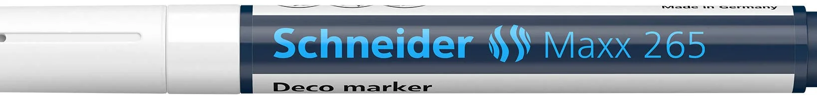 Schneider Maxx 265 - Pennarello a gesso (2 – 3 mm di spessore, lavabile con umido, a base d'acqua, inodore), 10 pezzi, bianco