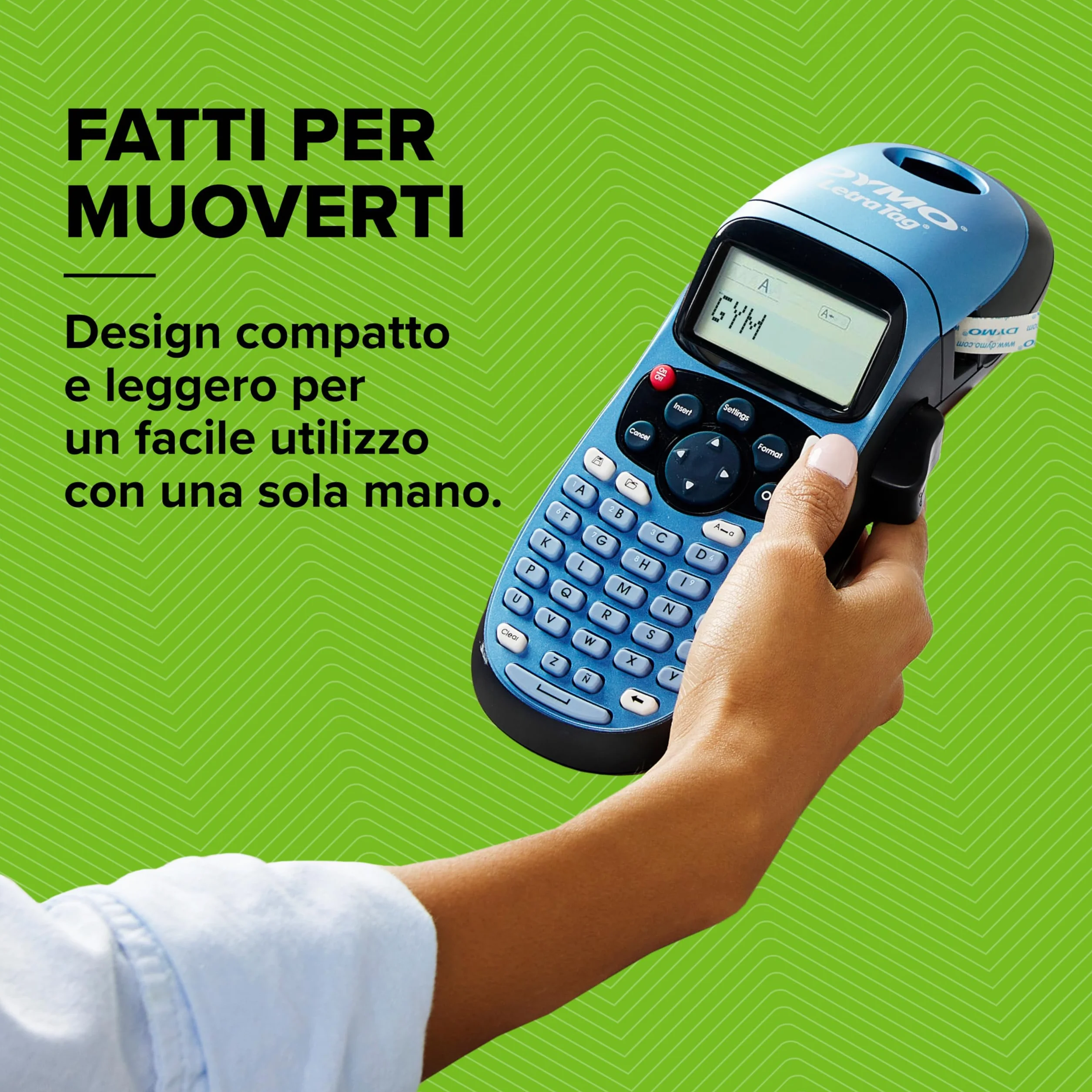 DYMO LetraTag LT-100T Etichettatrice palmare con tastiera ABC e display LCD 13 caratteri