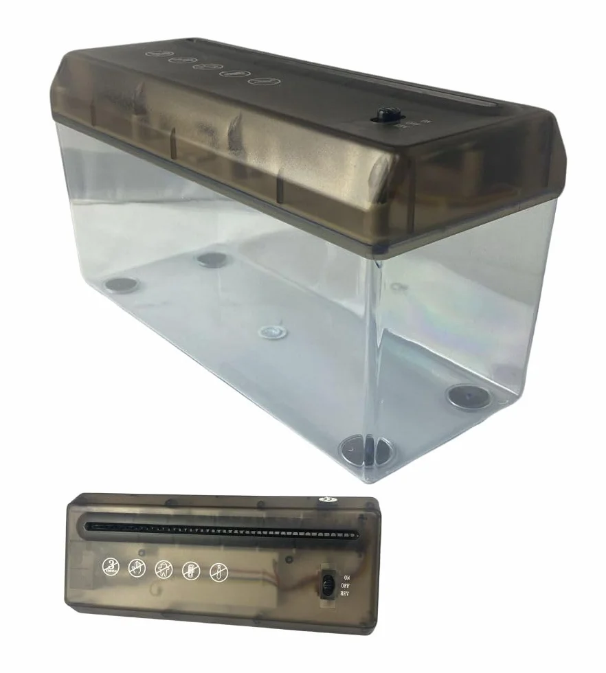 Distruggi Documenti, Dispositivo Elettrico per Tagliare Documenti, Trita Carta A4 A Strisce Funzione USB o Portatile a Batterie con Contenitore