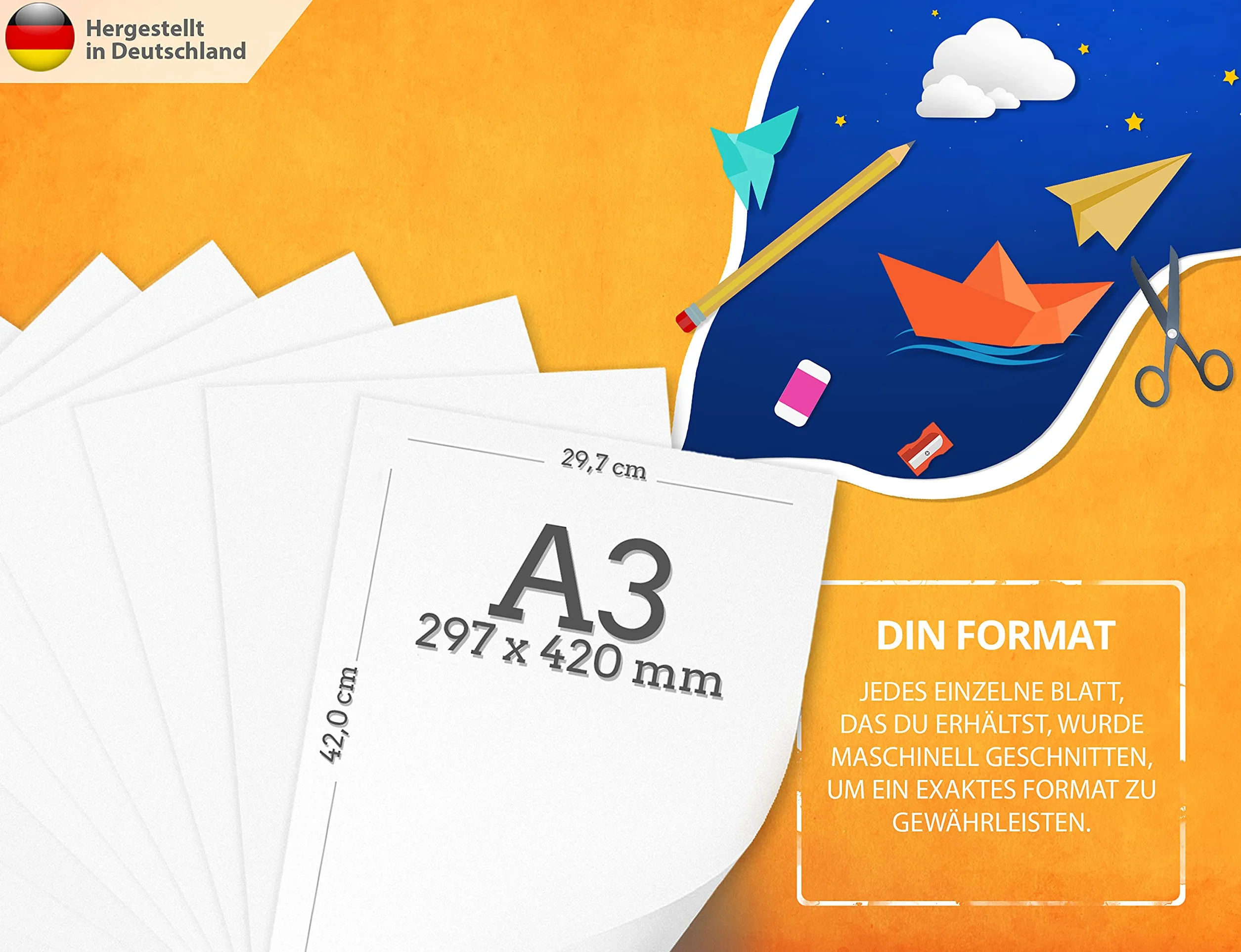 Carta Premium bianco puro 200g/m² DIN A3 per fotografia, presentazioni, artigianato - 25 Fogli