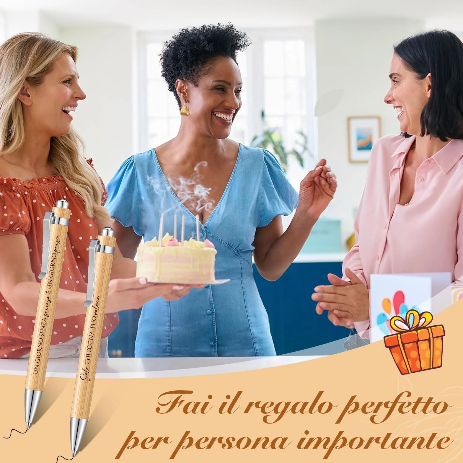 Penne con Frasi Motivazionali in Italiano Ispiratrici a Sfera Retrattili in Legno 24 Pezzi Portafortuna per Studenti Insegnanti