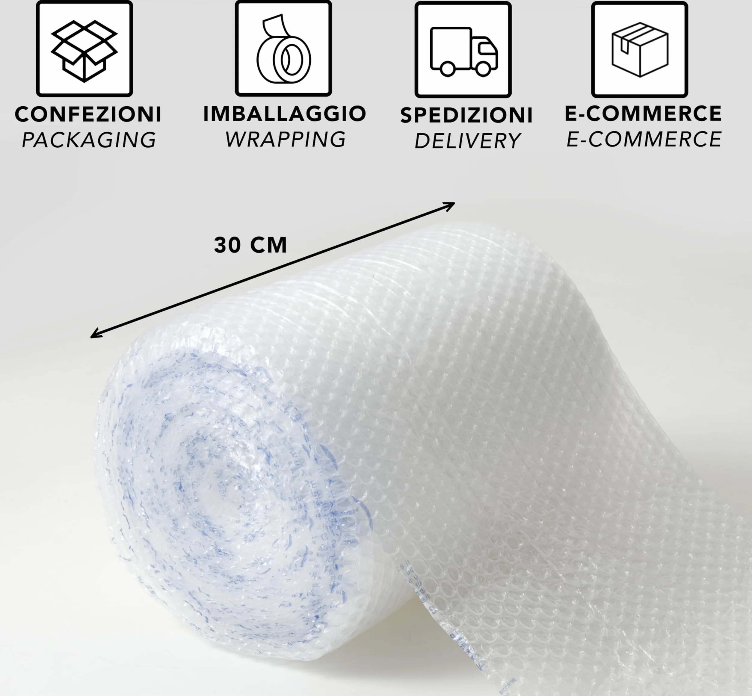IPEA Pluriball Rotolo 20m x 30cm 50 g/mq Antistrappo Antiurto Imballaggio