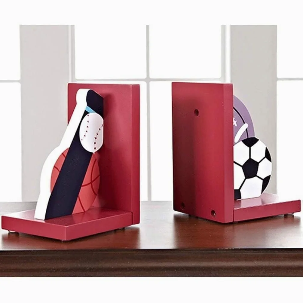 Reggi Libri, Fermalibri Fermalibri per giochi con la palla decorativi in ​​legno creativi Libri per carichi pesanti Ufficio Casa Scrivania
