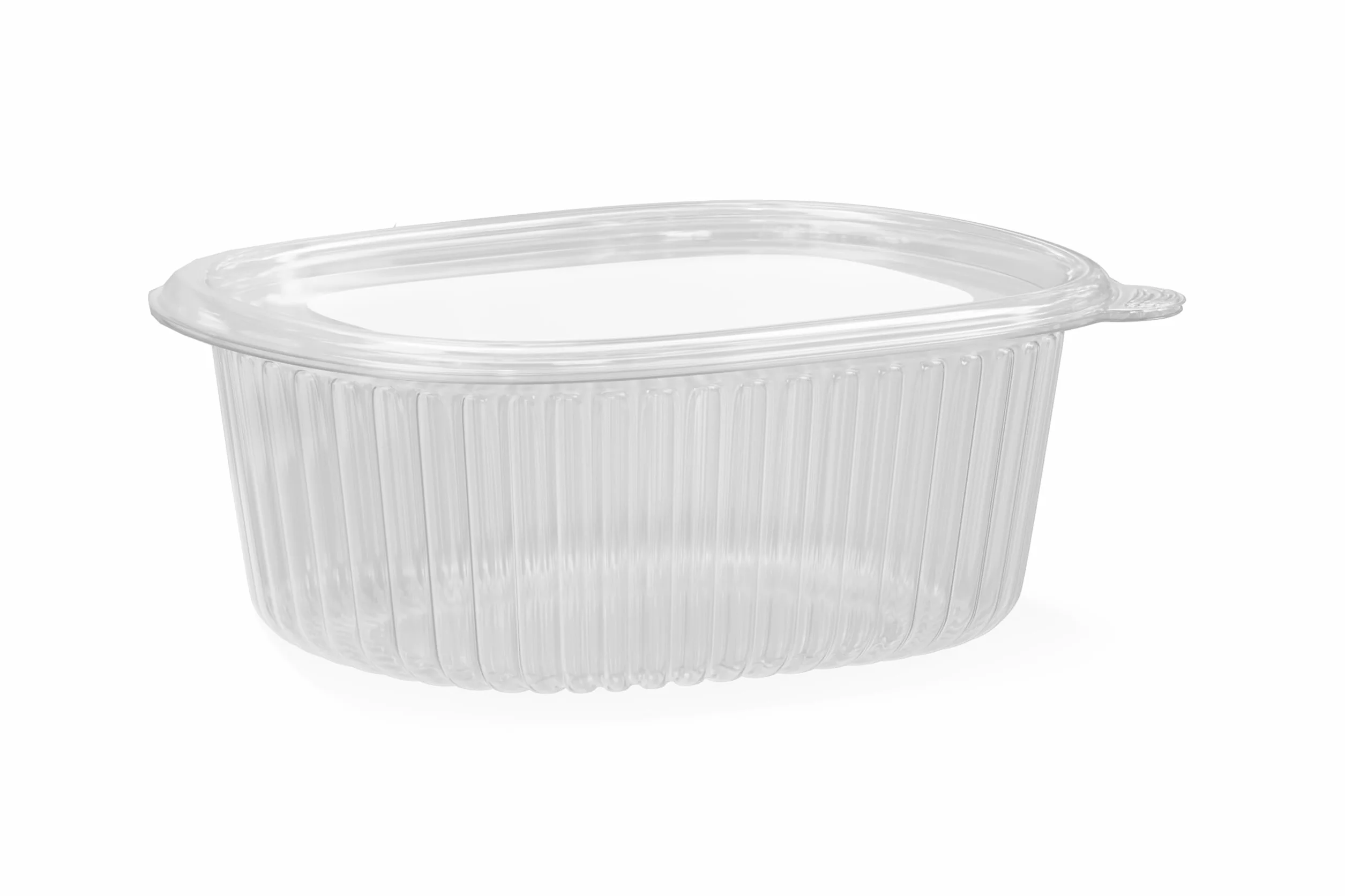 Inoverse 50 ciotole ovali pieghevoli con coperchio 500 ml trasparenti R-PET contenitori per insalata To Go