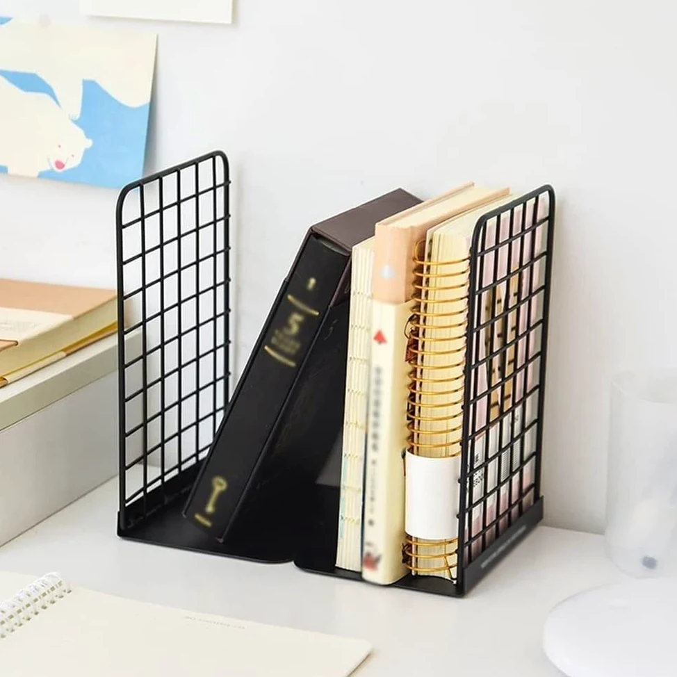 Reggi Libri, Fermalibri Fermalibri Universali Per Scaffali, Antiscivolo, In Metallo Per Impieghi Gravosi, Supporti Ufficio Casa Scrivania