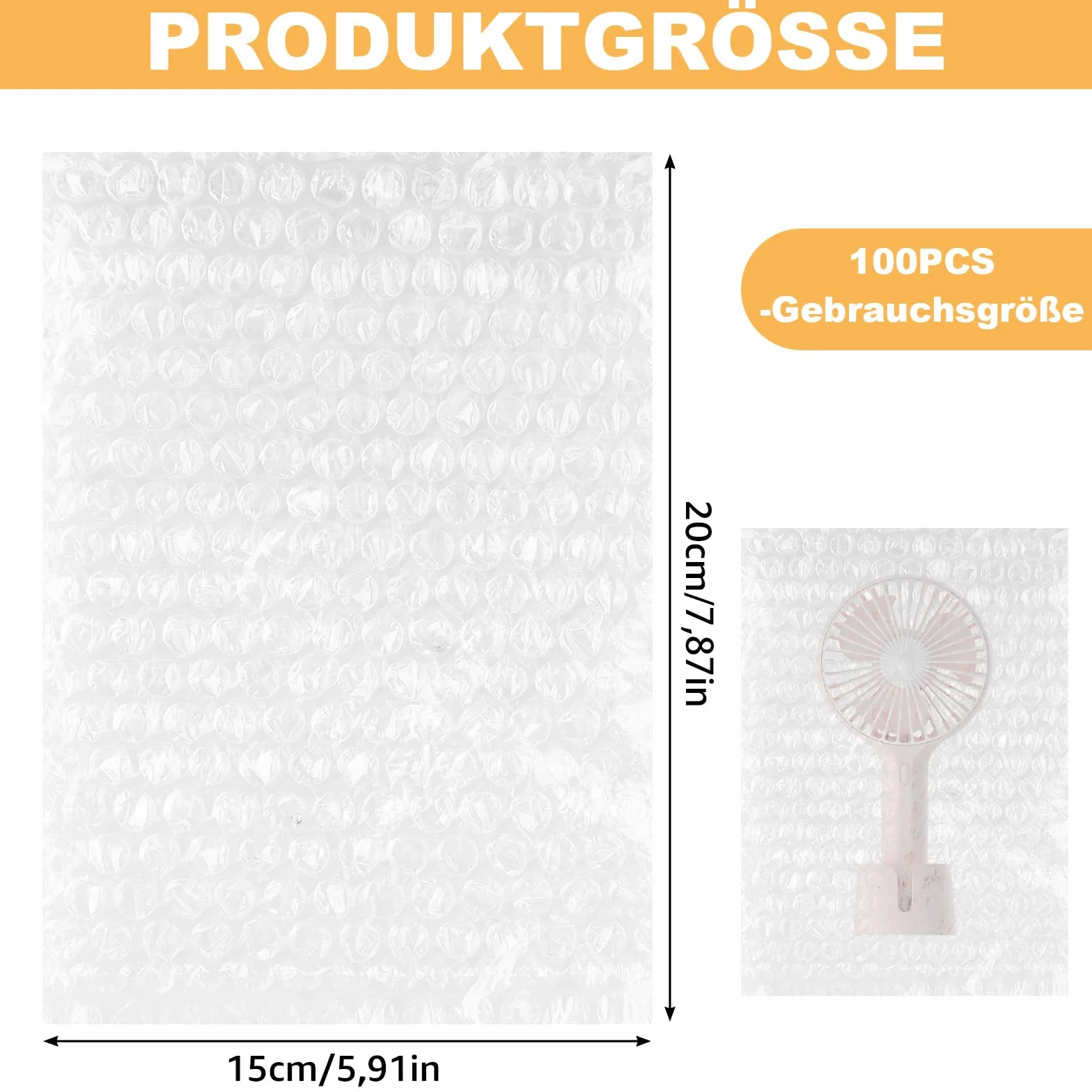 200 sacchetti a bolle d'aria, 15 x 20 cm, trasparenti, per trasloco e spedizione