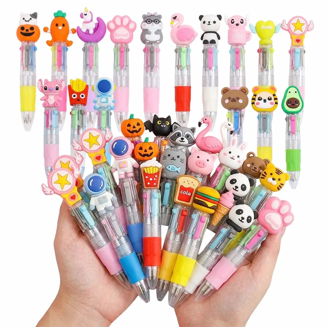 Penne Multicolore 4 Colori 15 Pezzi con Animali Kawaii Gadget Compleanno Bambini