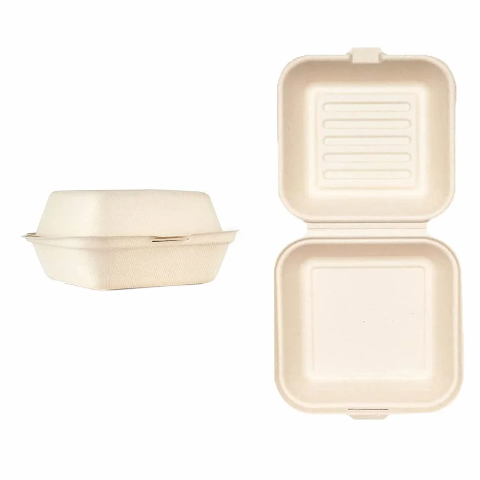 Contenitori Biodegradabili Take Away per Hamburger 50 Pezzi