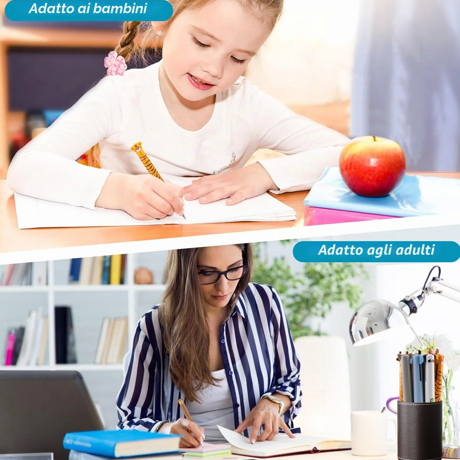 Penna Cancellabile 0,5 mm 12 Pezzi Rosso Blu per Scuola Ufficio
