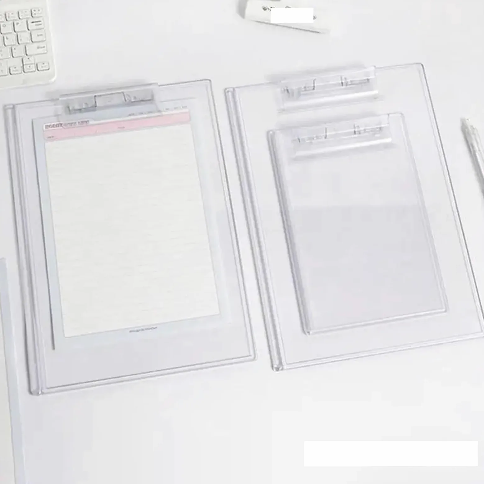 Portablocco 4 Pezzi Appunti Trasparenti A4 Appunti A5 Porta Carta Lavagna con Clip for Profilo for Documenti in Forma di promemoria per l'azienda(A4)