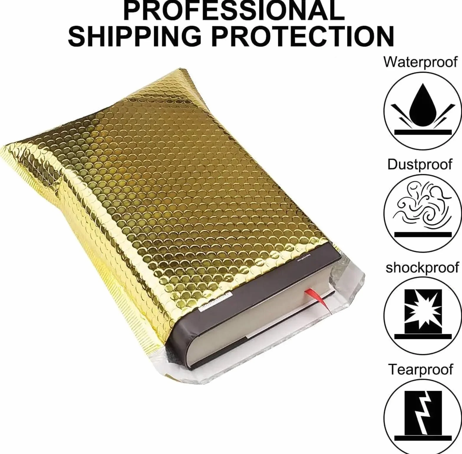 Bubble Mailer 50 PCS Bubble Mailers Bubble Mailer Self Seal Padded Envelopes Gift Bags Laser Packaging Envelope Bags for Book(Silvery Laser,15 * 20cm)