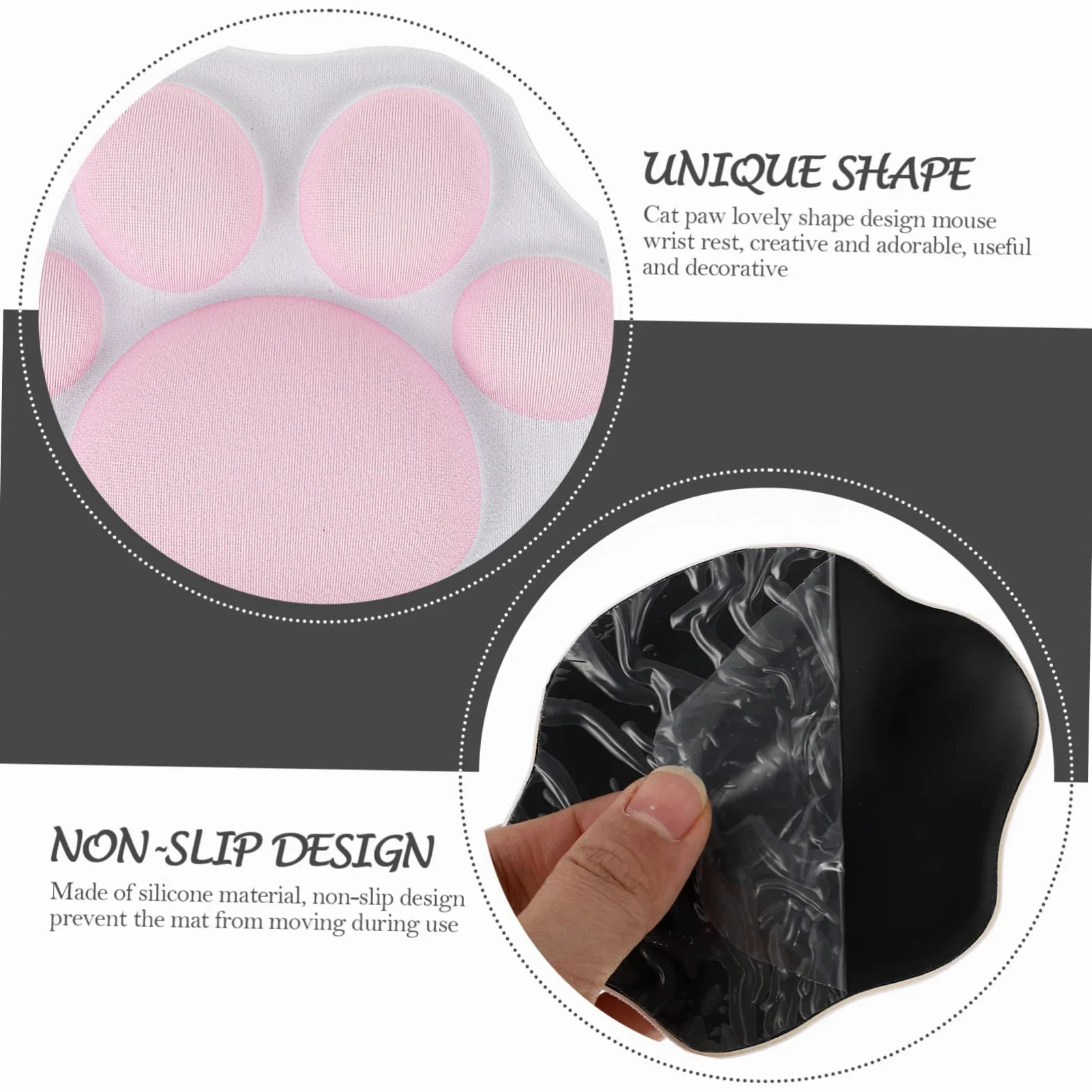 Angoily 4 Pezzi Poggiapolsi per Mouse Silicone Morbido Design Adorabile e Confortevole per Ufficio e Casa Fatica Del per Donne