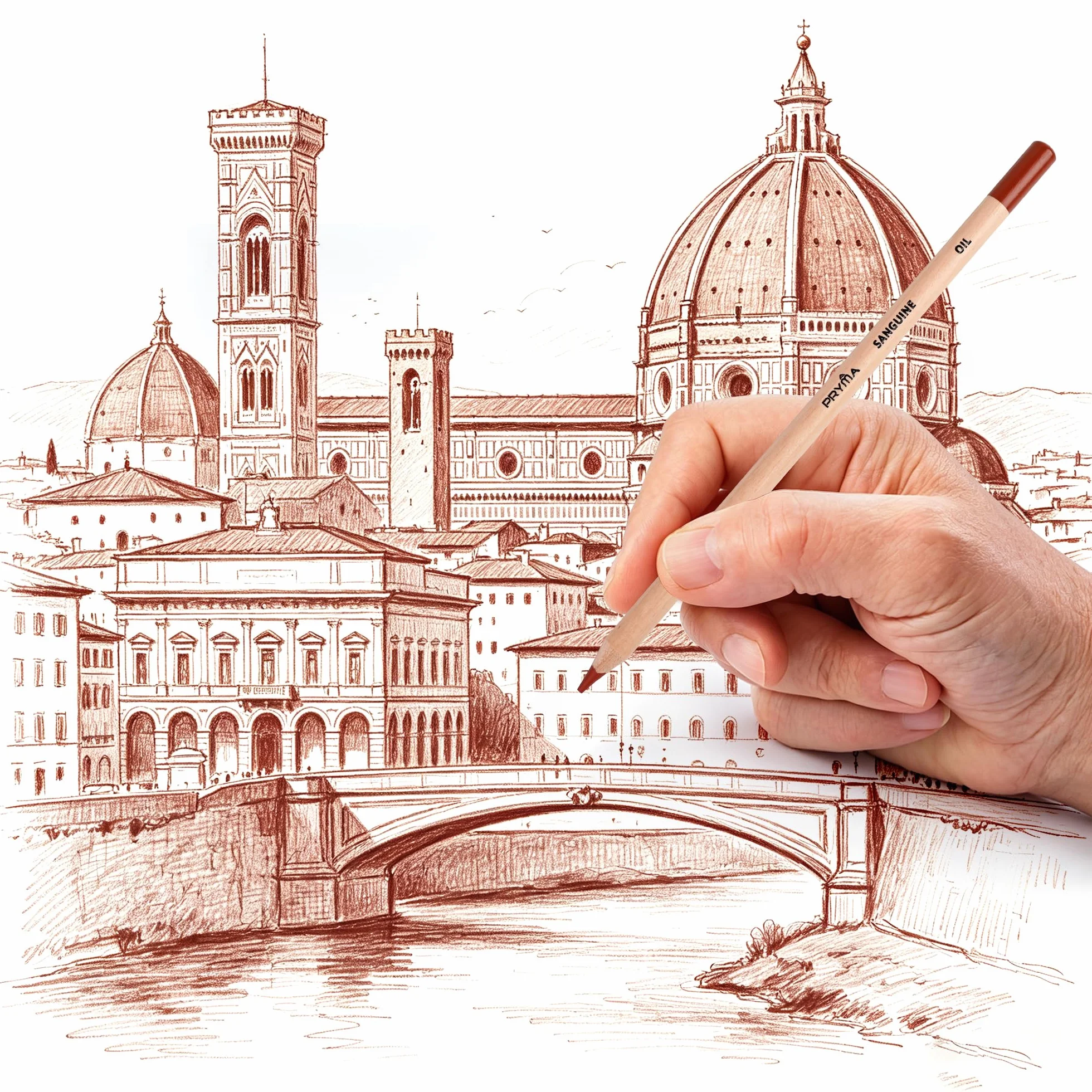 Sanguigne Sketching Set – Set da Disegno Artistico con Matite, Temperino e Gomma Pane