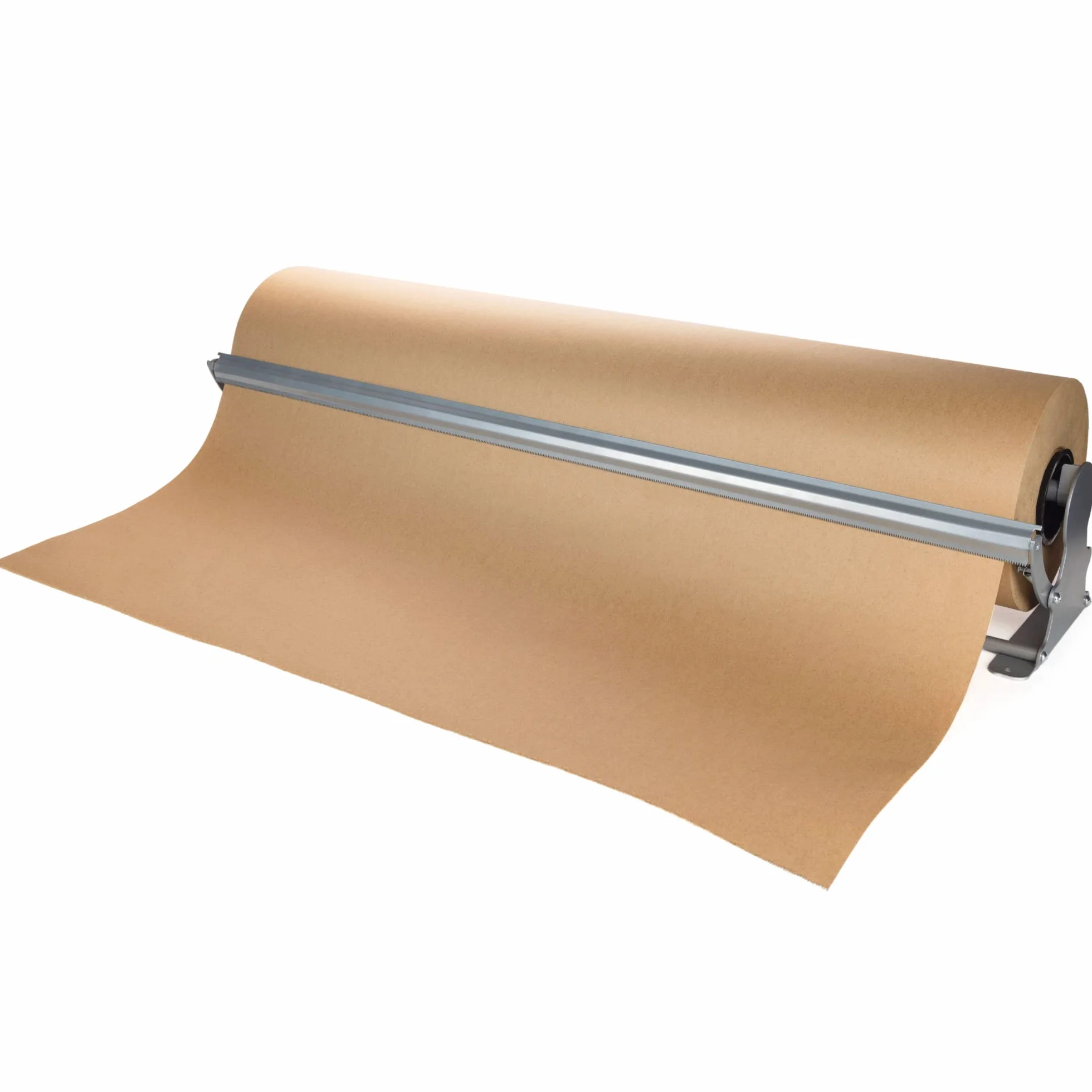 IDL Packaging Dispenser e taglierina per rotoli di carta kraft fino a 91,4 cm di larghezza e 22,9 cm di diametro, supporto da tavolo in acciaio rinforzato con taglierino, per carta kraft e carta da