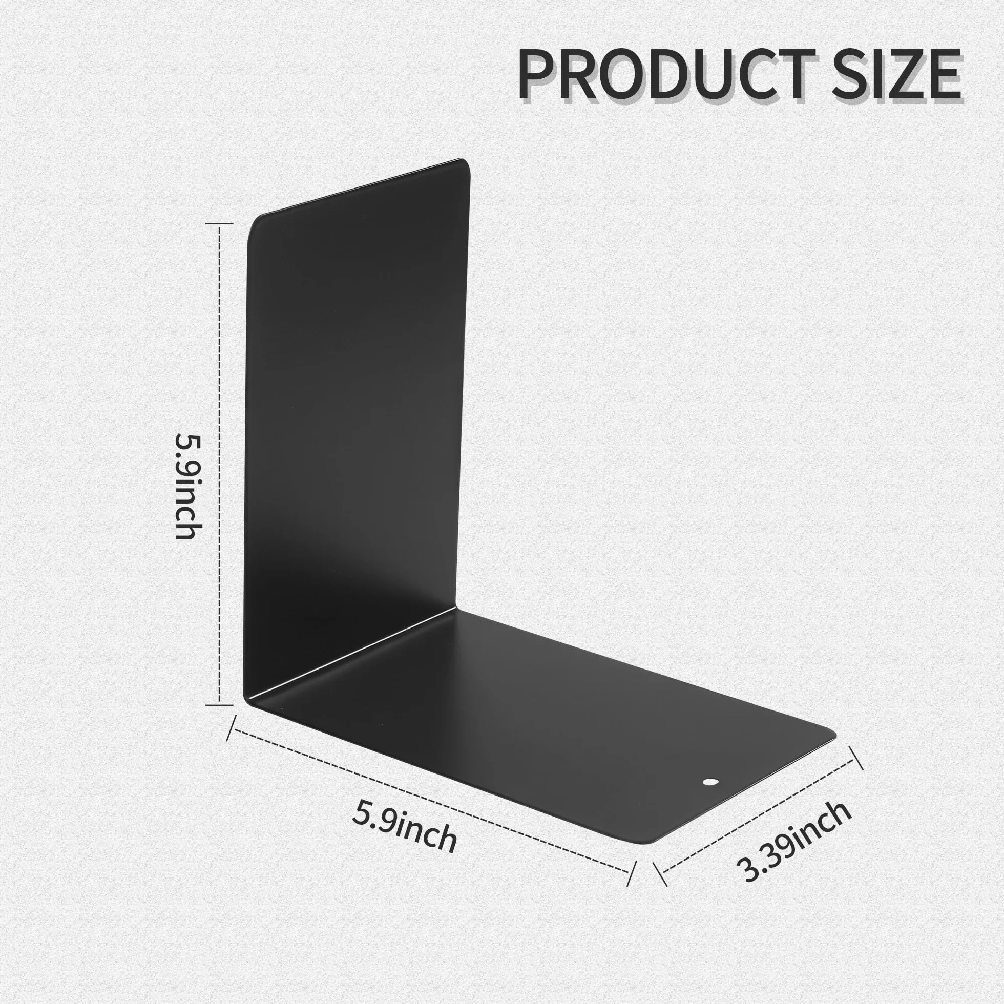 Fermalibri in metallo Nero con tappetini antiscivolo 24 pezzi 15 x 15 x 10 cm