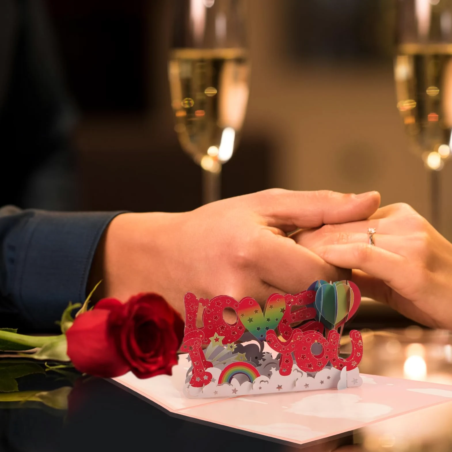 NUOBESTY 5 Set Di Biglietti Di Auguri Per Anniversario Di Matrimonio Design 3d Per Coppie San Festa Della