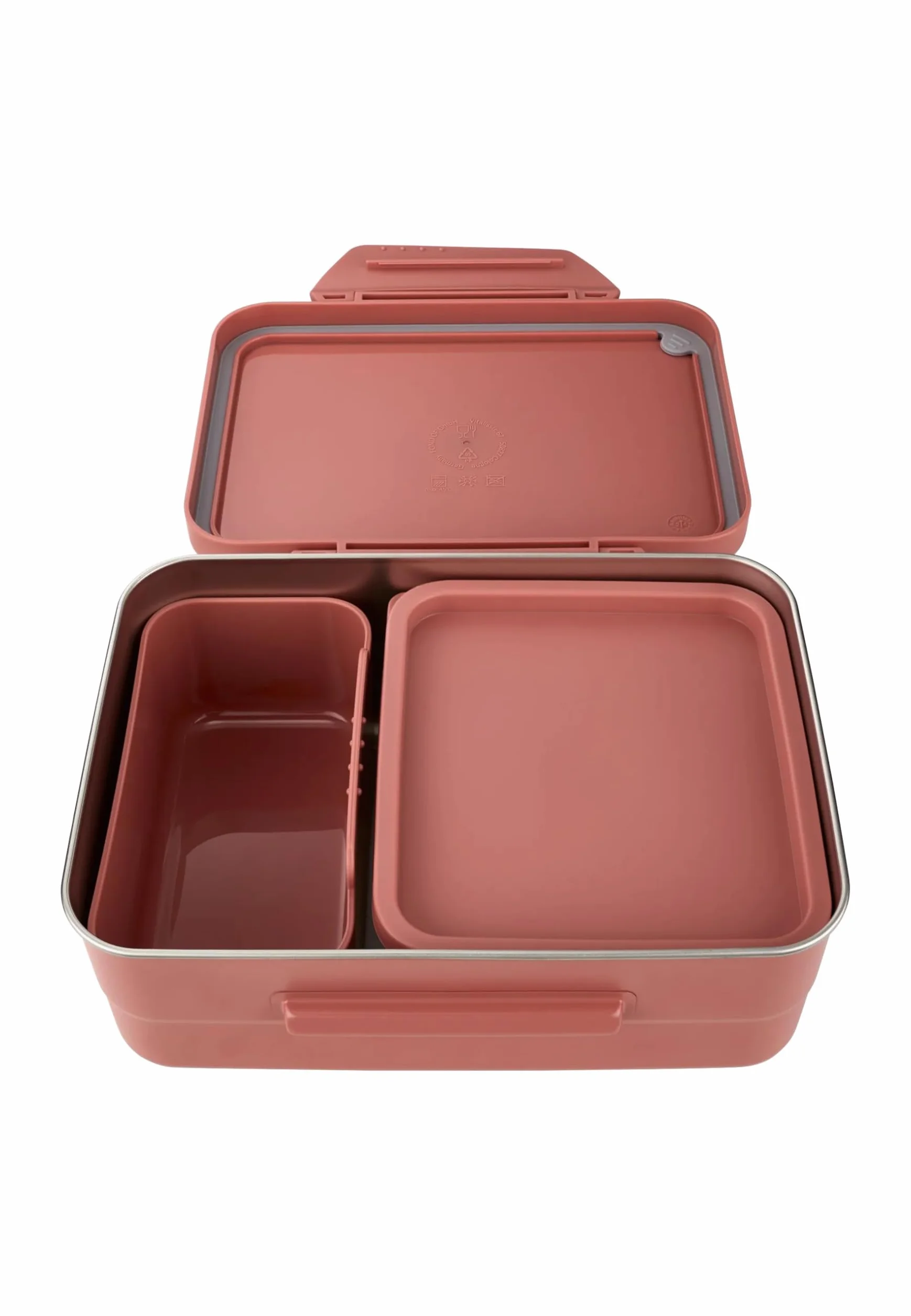 Satch Portamerenda in acciaio inox con scomparto divisorio, senza BPA, lavabile in lavastoviglie Nordic Coral - Corallo