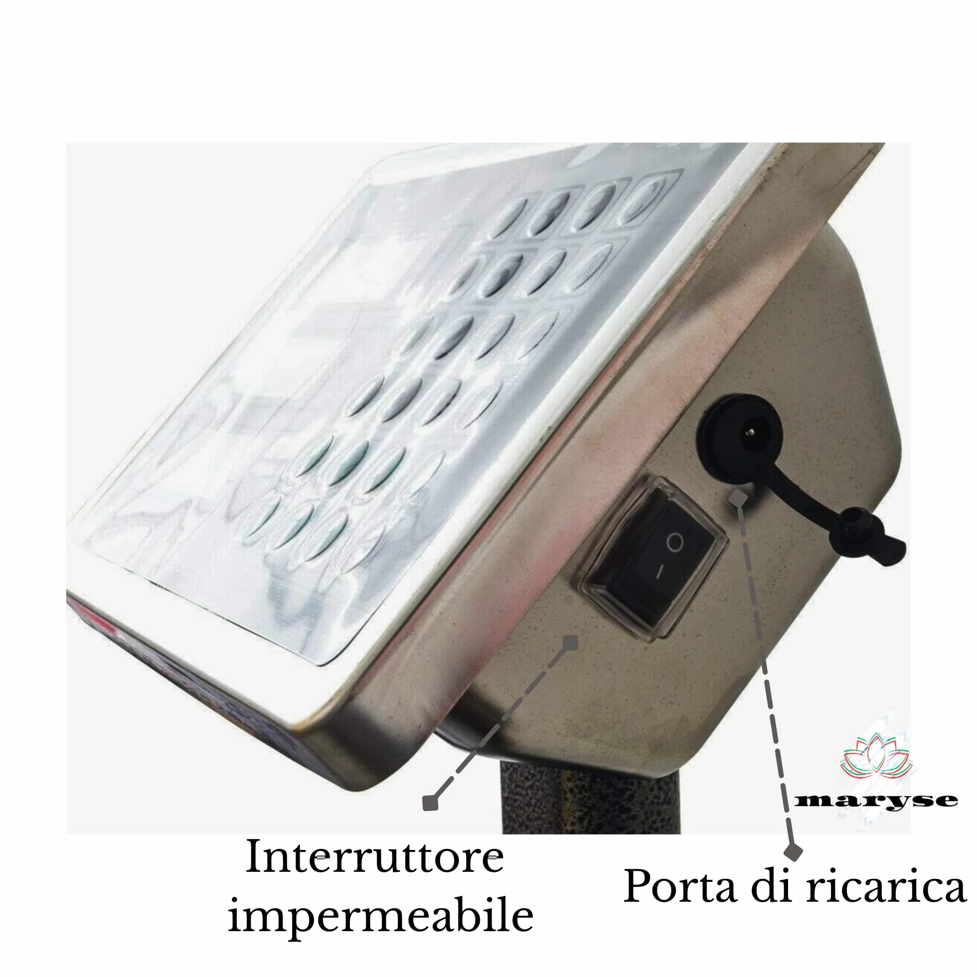 Maryse Bilancia Digitale a Piattaforma 300 kg Professionale Precisione 0,1 kg Pieghevole Batteria Ricaricabile