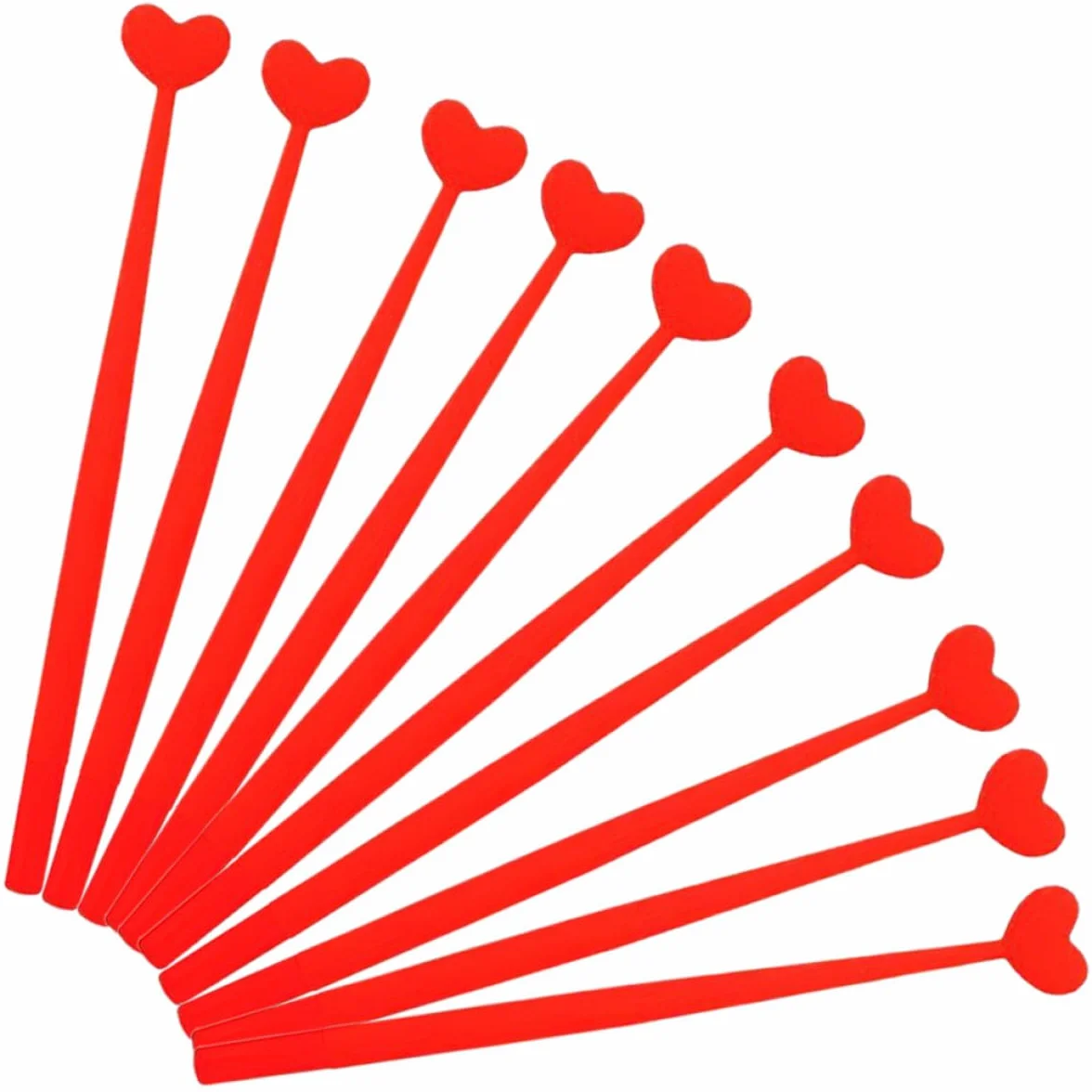 Alipis Set 10 Penne Sfera Gel Forma Cuore Rosse per Studenti Penna in Plastica Scrittura Scorrevole e Facile da Usare per Scuola e Ufficio