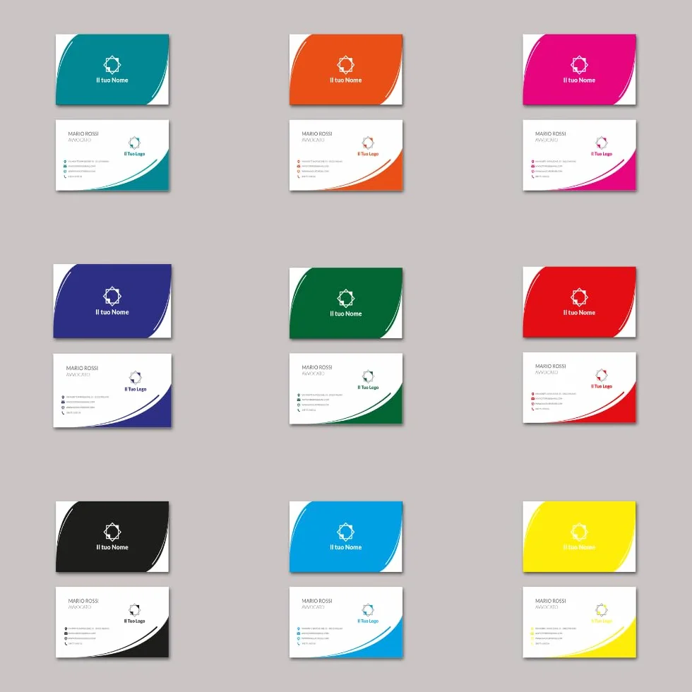Biglietti da Visita Personalizzabili Stampa 50 Pezzi Angoli Arrotondati Plastificazione Logo 8x5 cm