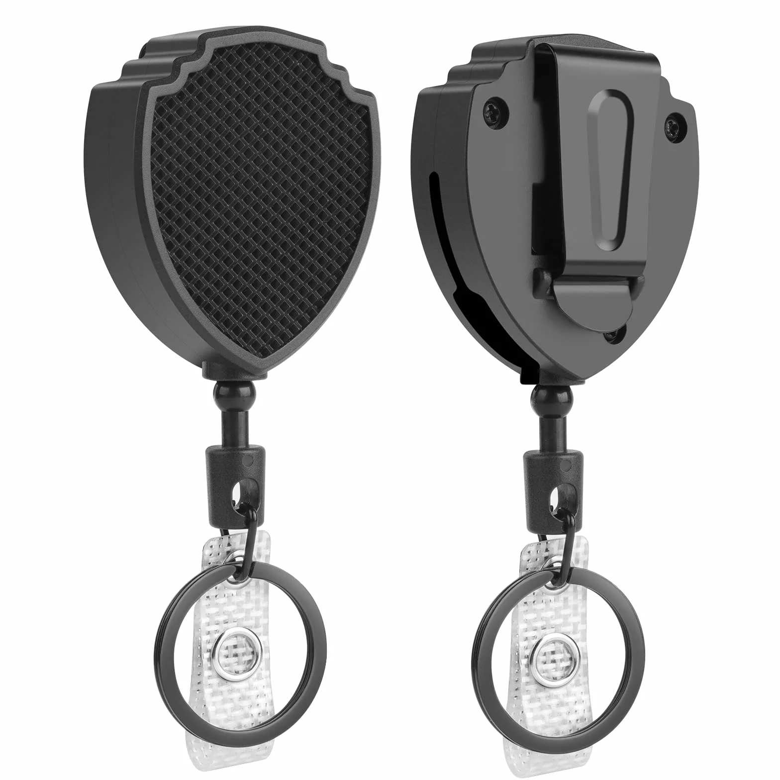 Vicloon Portachiavi Retrattile 2pcs Clip a Bobina Porta Badge con Moschettone Impieghi Gravosi Anticaduta Cavo Acciaio