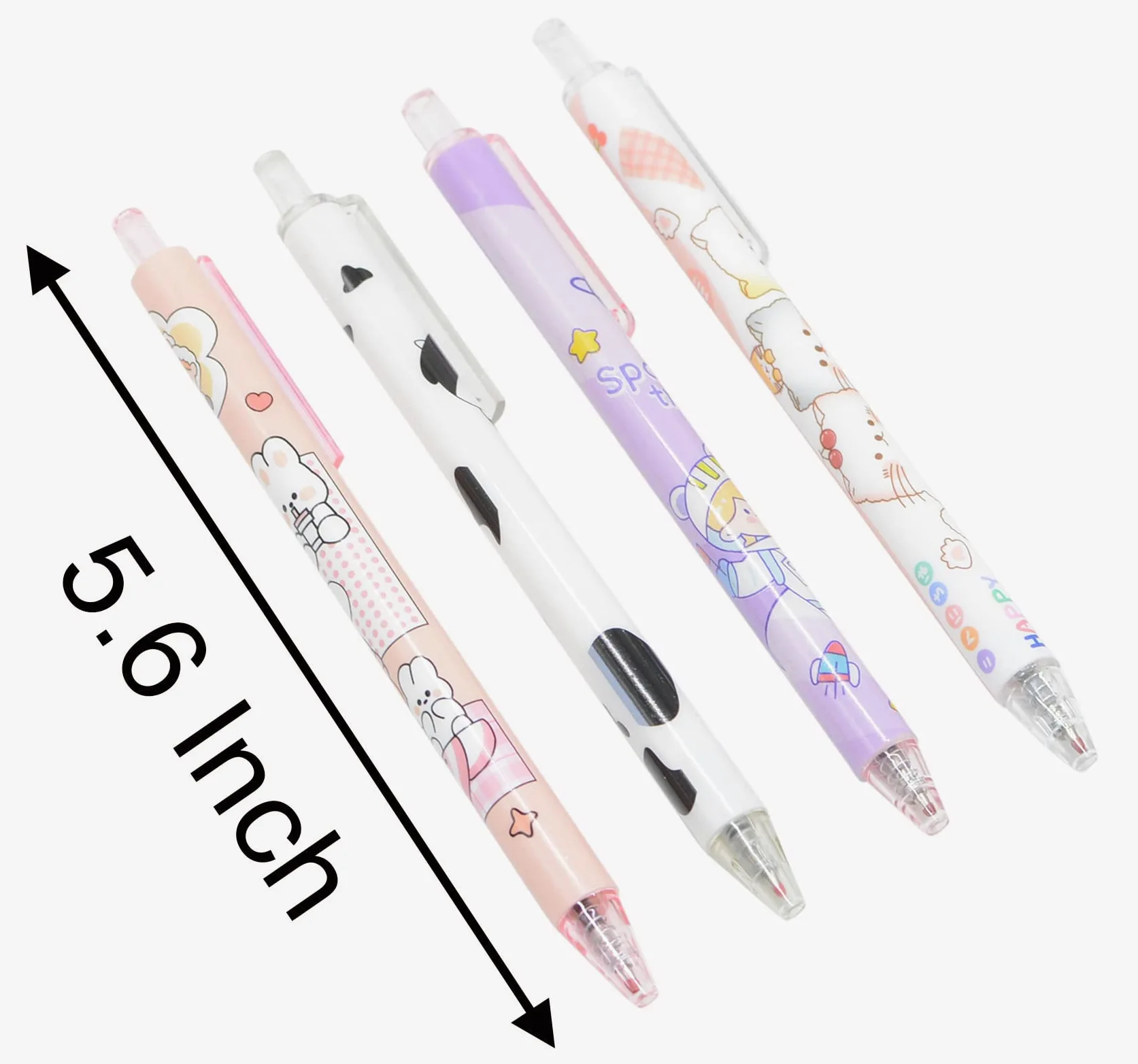 30 penne a punta fine con portapenne, 0,5 mm, 30 diversi stili casuali, inchiostro nero, gel kawaii, per ufficio, studio, regalo e articoli per la casa (30)