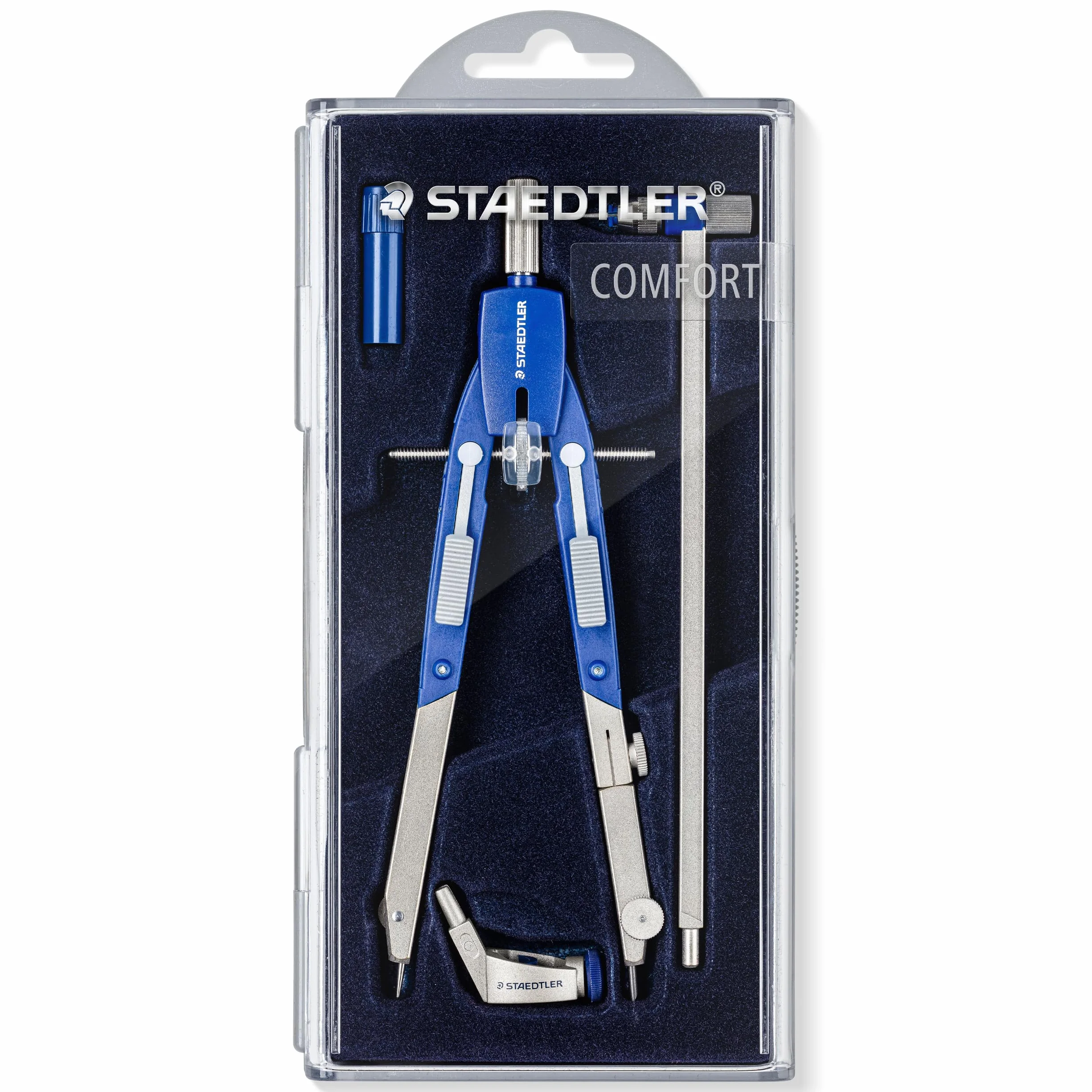 Staedtler Mars Comfort - Compasso Scuola Media Elementare e Superiore, Include Astuccio e Tubetto Mine, Ideale per Cancelleria Scuola Ufficio e Cartoleria - Materiale Scolastico e Cose per la Scuola