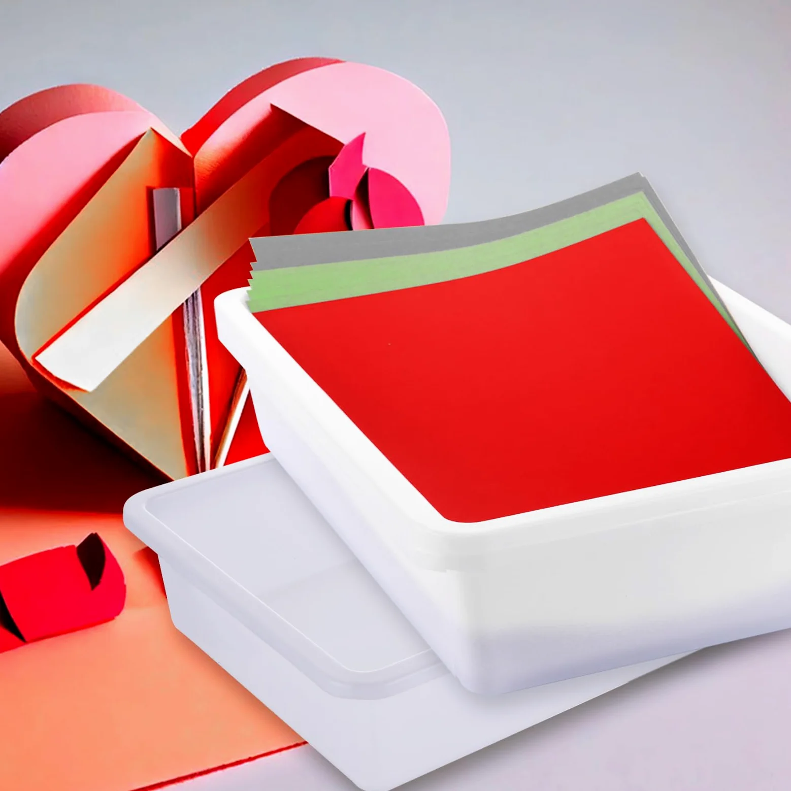RHBLME Confezione da 12 vassoi in plastica bianca per bambini per arti e mestieri, vassoio piatto organizer per lettere, vassoi di carta per classe, vassoio impilabile per scuola ufficio