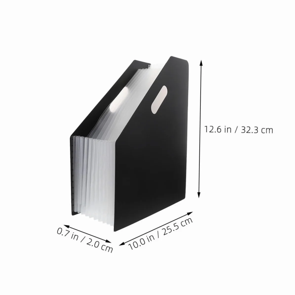 Organizzatore Documenti a Fisarmonica in Plastica Nero 2 Pezzi | Porta Documenti Verticale, Cartelline Ufficio, per Desktop e Trasporto