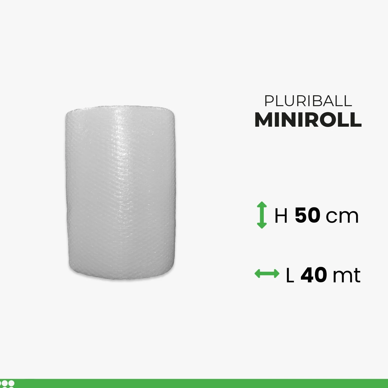 ImballaggiPer Rotolo Pluriball Miniroll 50cm x 40mt 35gr/mq, Bobina per Imballaggio e Spedizione, Ideale per Trasloco, Trasporto e Protezione Oggetti