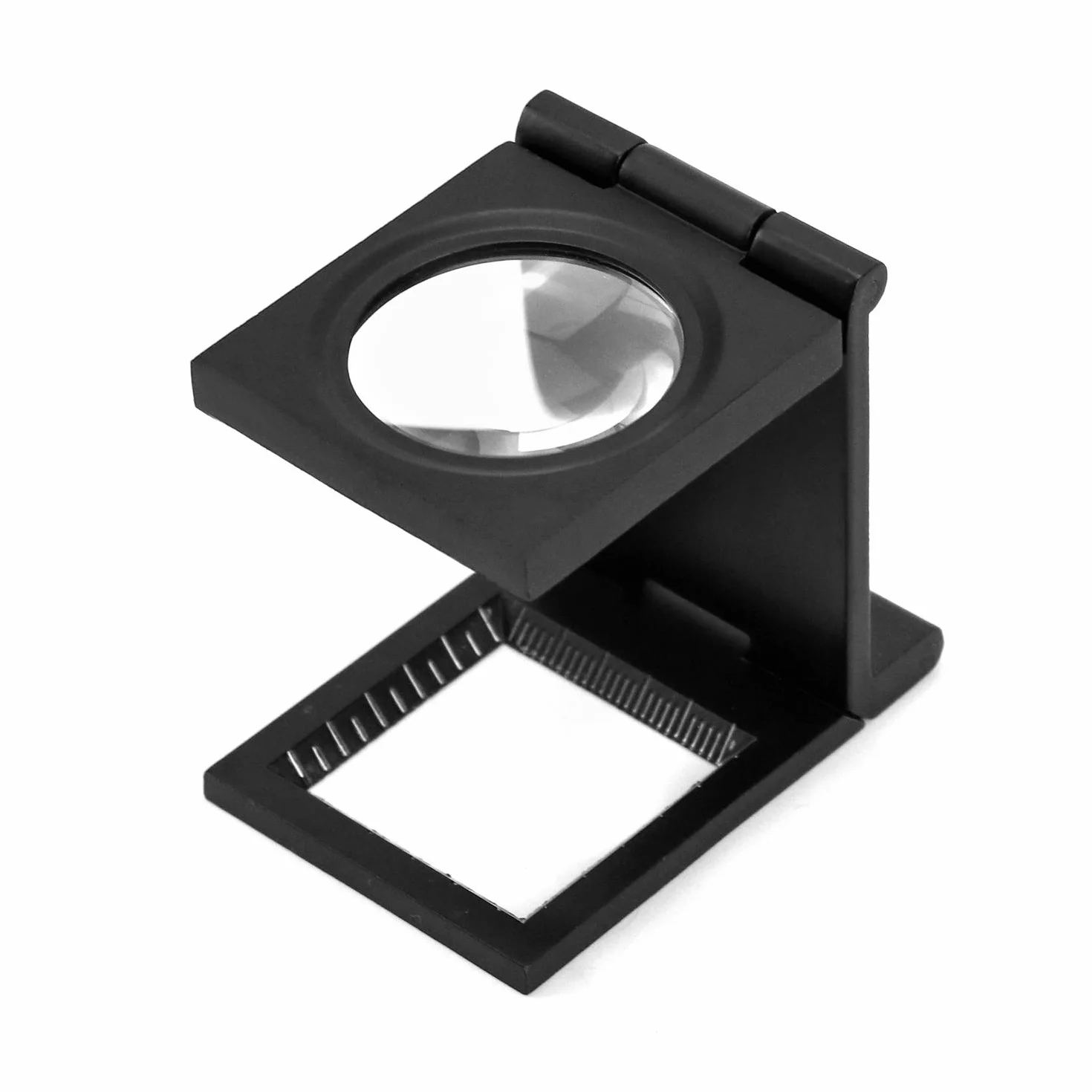 QWORK lente d'ingrandimento portatile pieghevole 10x con scala per ispezioni gioielli tessili