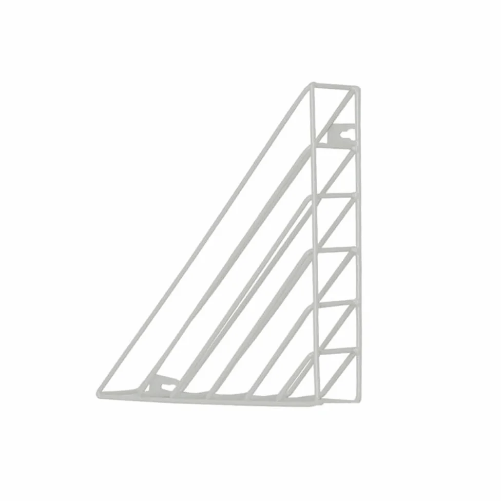 Organizzatore Portariviste in ferro a forma geometrica, cestino da appendere alla parete, organizer for libri, decorazione for la casa Porta Documenti(Bianco)